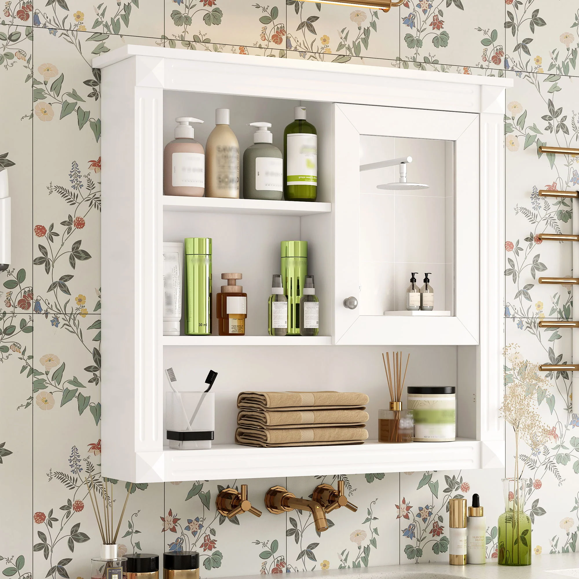 Wall-Mounted Bathroom Cabinet With Mirror And Adjustable Shelves - Image 18