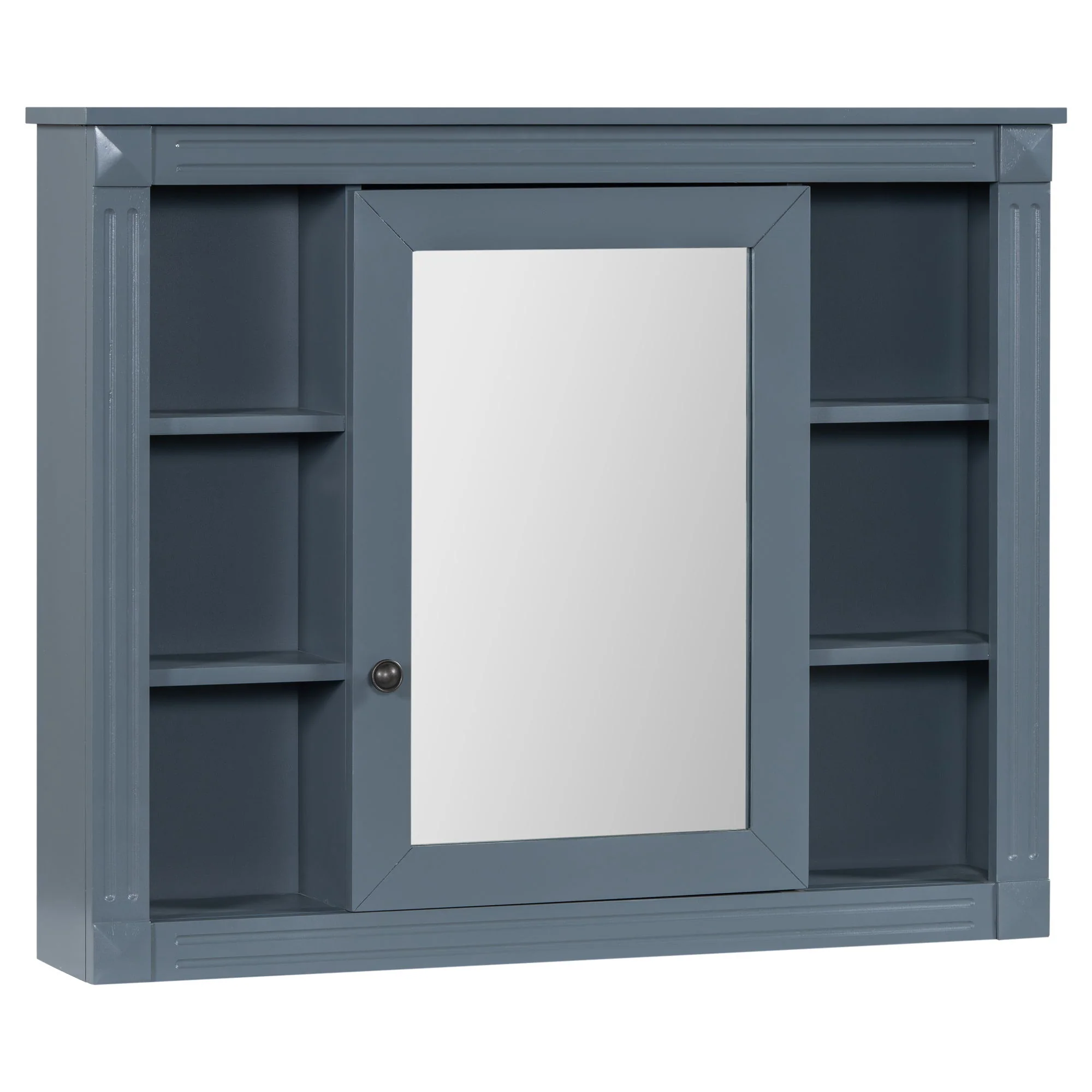 Wall Mounted Bathroom Storage Cabinet With Mirror, Cabinet With 6 Open Shelves And Adjustable Interior - Image 13