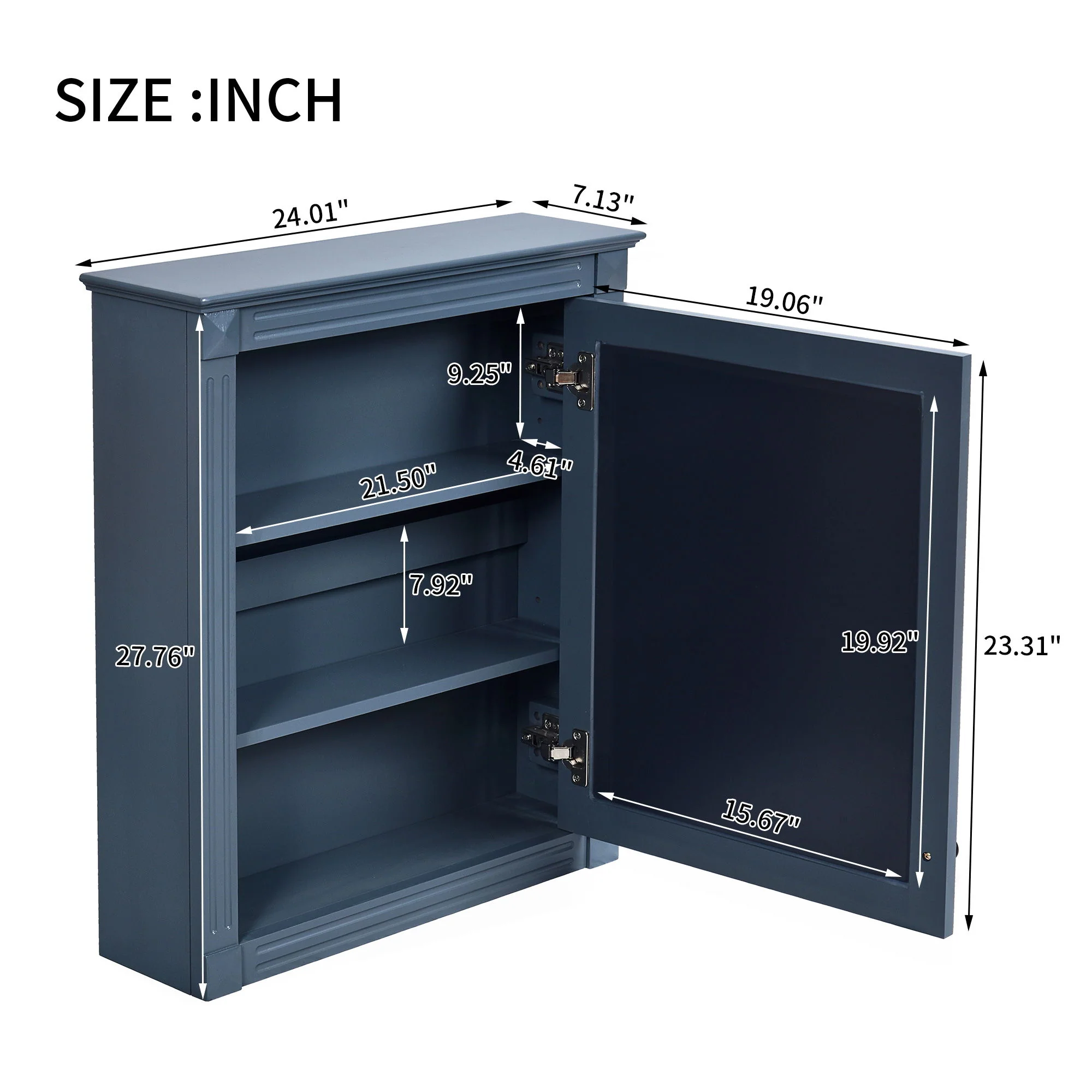 Wall Mounted Bathroom Storage Cabinet With Mirror, Medicine Cabinet With Height Adjustable Shelf - Image 8