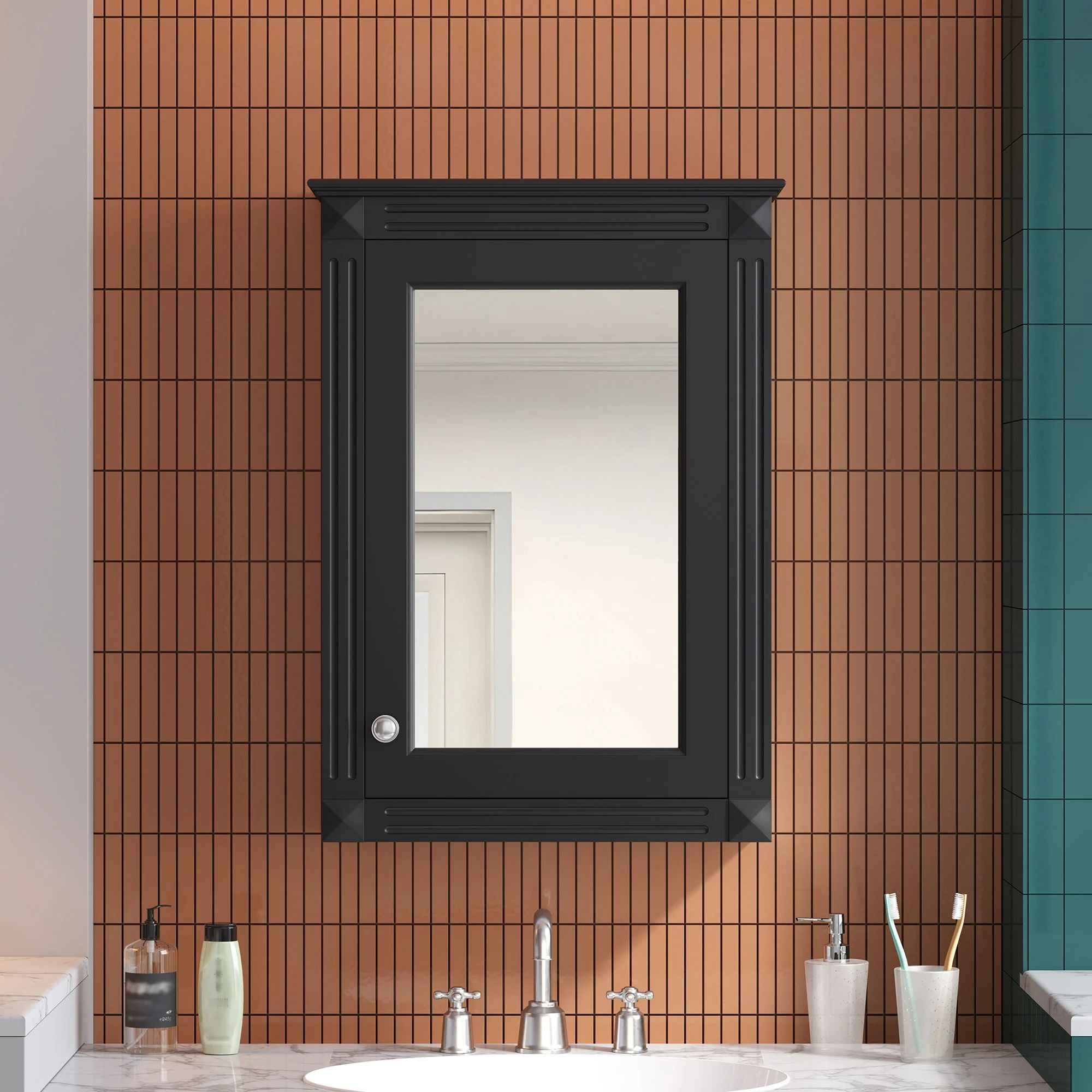 Wall Mounted Bathroom Storage Medicine Cabinet For Over Toilet With Mirror - Image 4