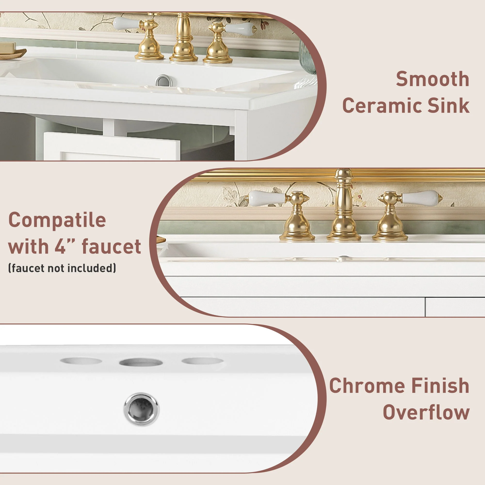 Wall-Mounted Bathroom Vanity Set With Sink, 2 Drawers And Soft-Close Door - Image 27