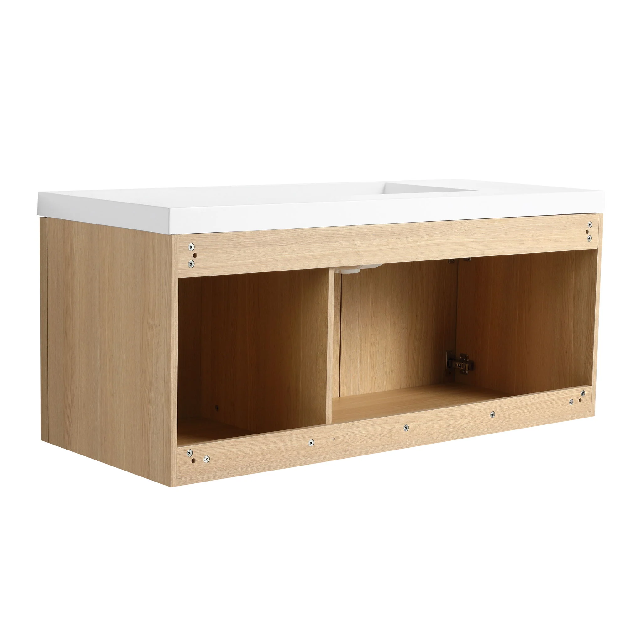 Wall-Mounted Bathroom Vanity With Resin Sink And Soft Closing Doors - Image 16