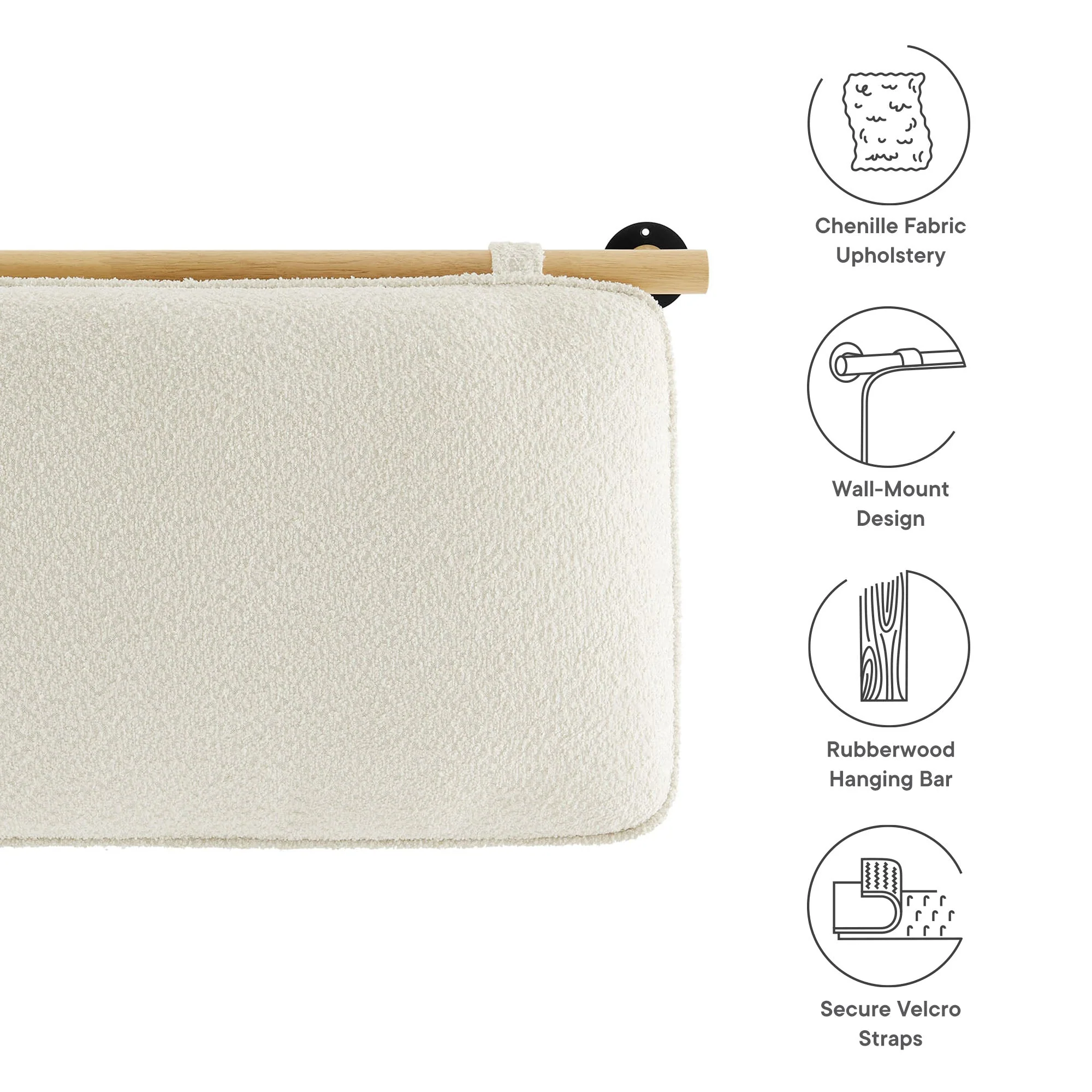 Wall-Mounted Chenille Upholstered Headboard Cushion - Image 27