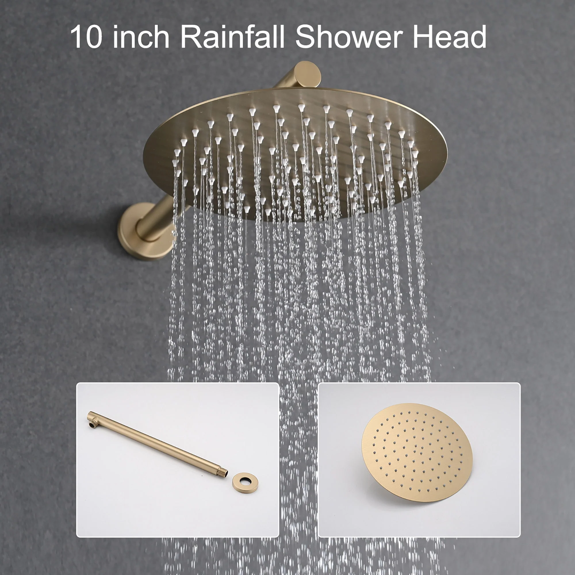 Wall Mounted Shower Set With High Pressure 10" Rain Shower Head And 5 Function Handheld Shower Head - Image 17