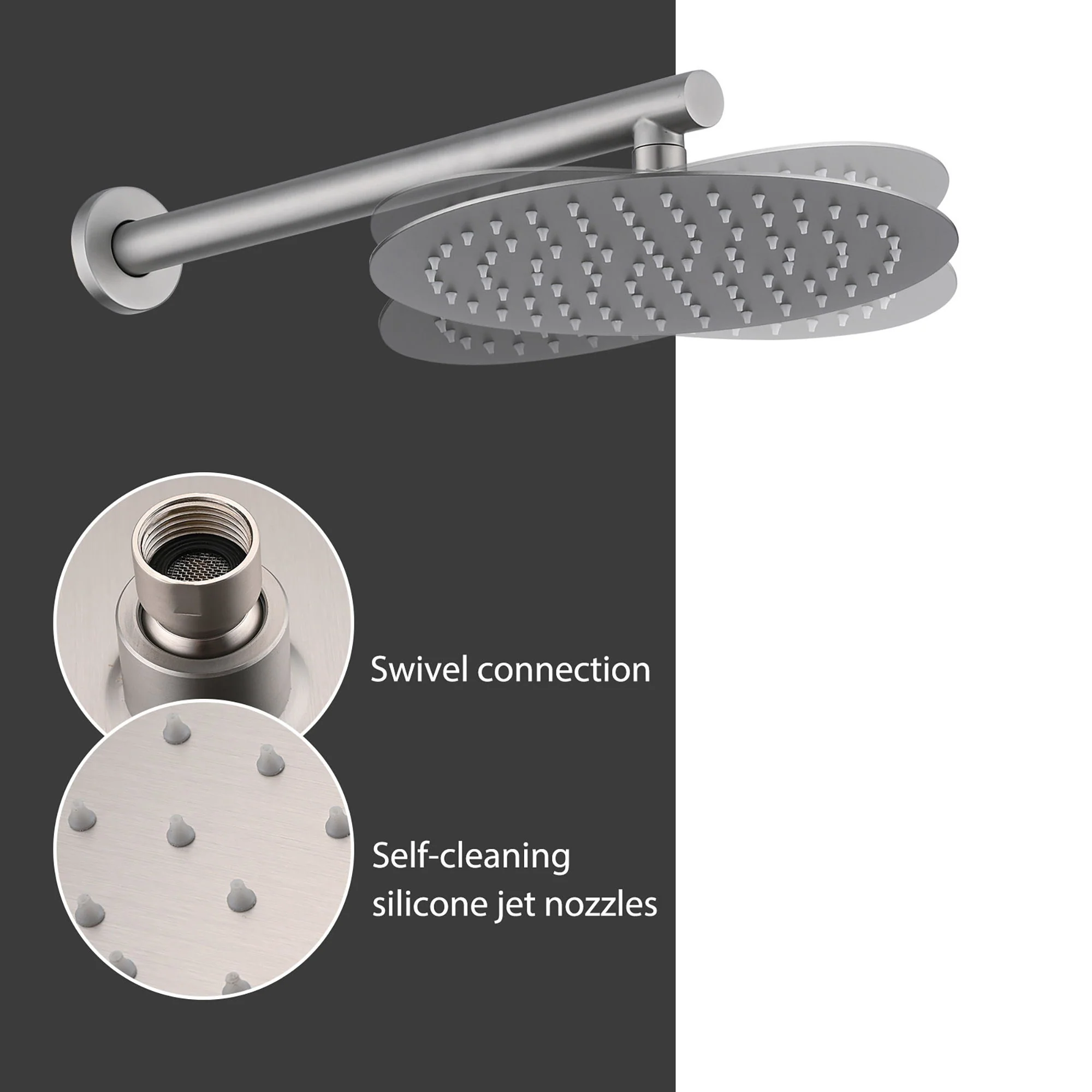 Wall Mounted Shower Set With High Pressure 10" Rain Shower Head And 5 Function Handheld Shower Head - Image 3