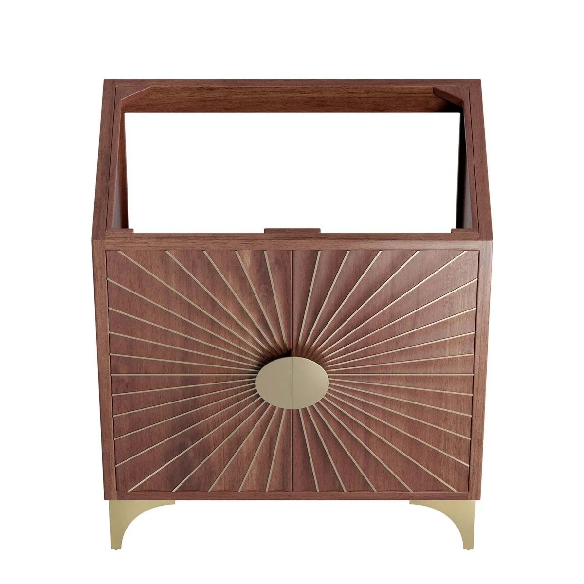 Walnut Mango Wood Modern Bathroom Vanity Cabinet with Drawers and Shelving - Image 25