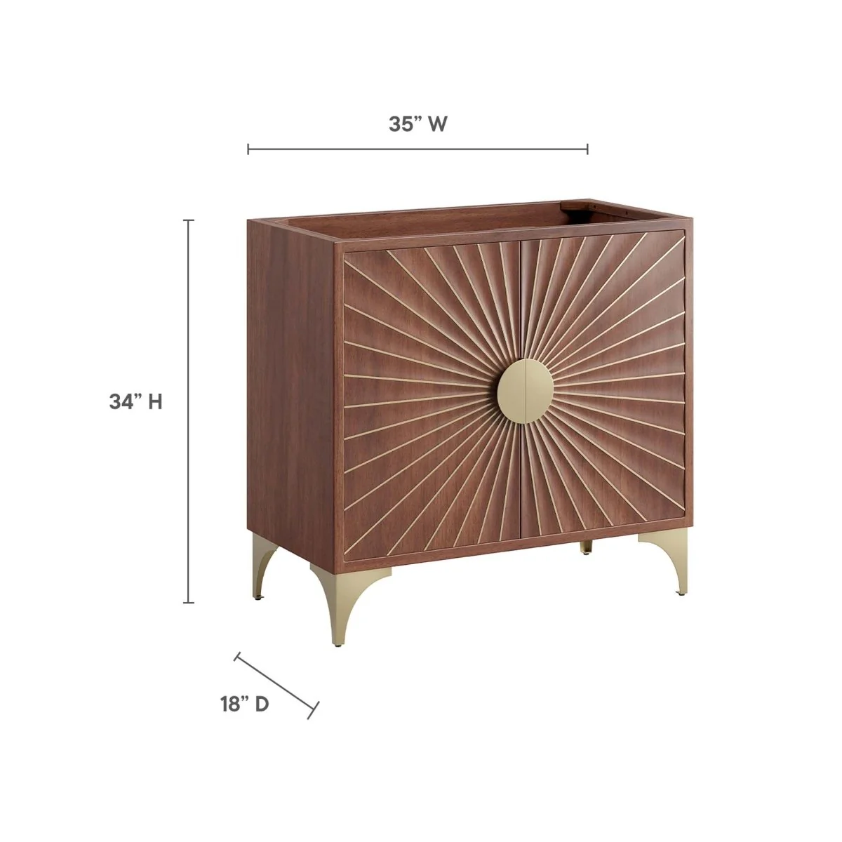 Walnut Mango Wood Modern Bathroom Vanity Cabinet with Drawers and Shelving - Image 30