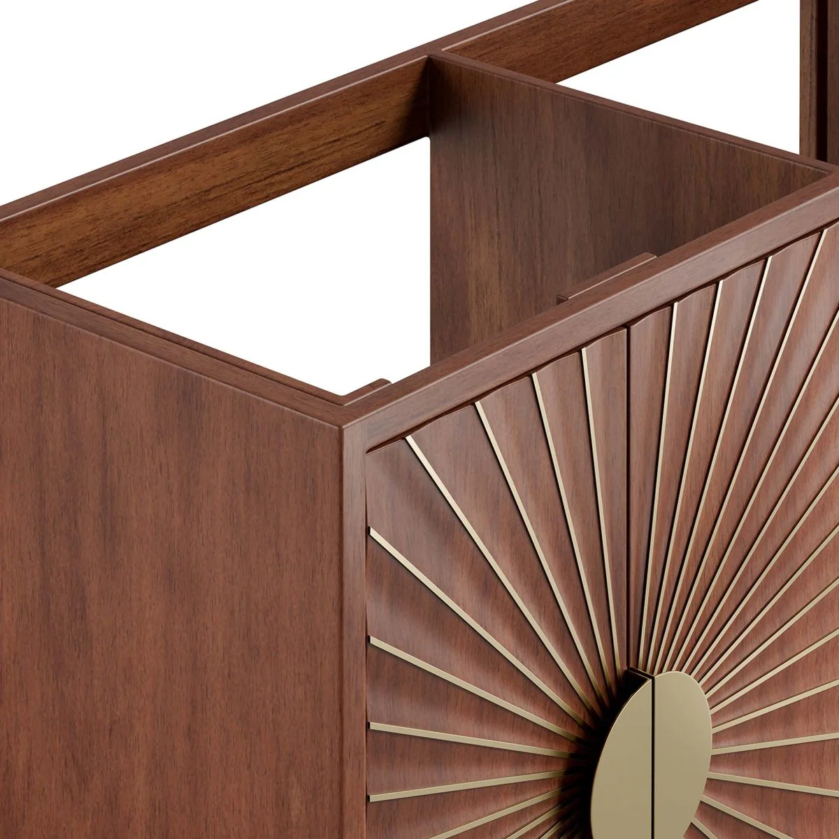 Walnut Mango Wood Modern Bathroom Vanity Cabinet with Drawers and Shelving - Image 53