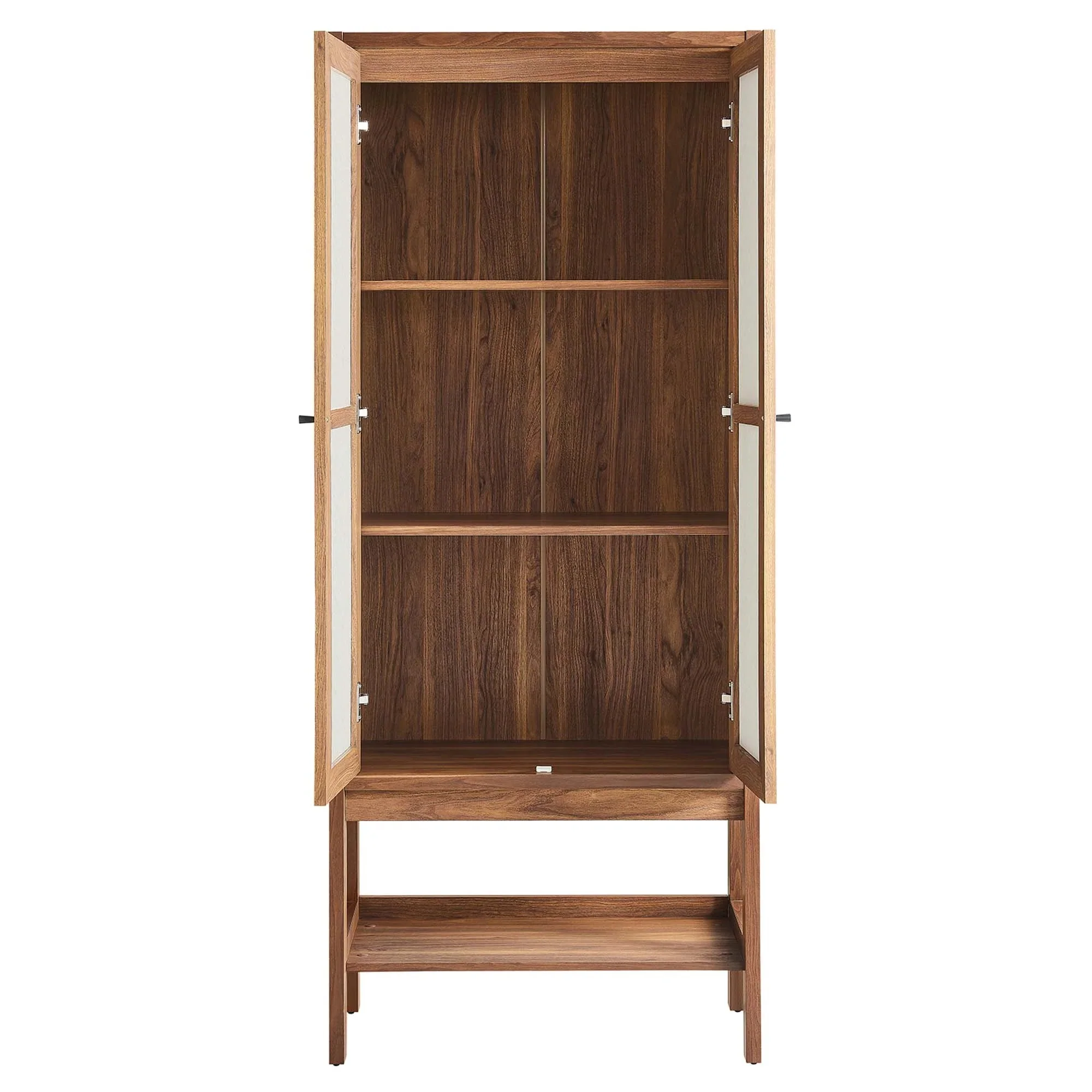 Walnut Wood Grain Tall Standing Storage Cabinet – 68 Inch - Image 8