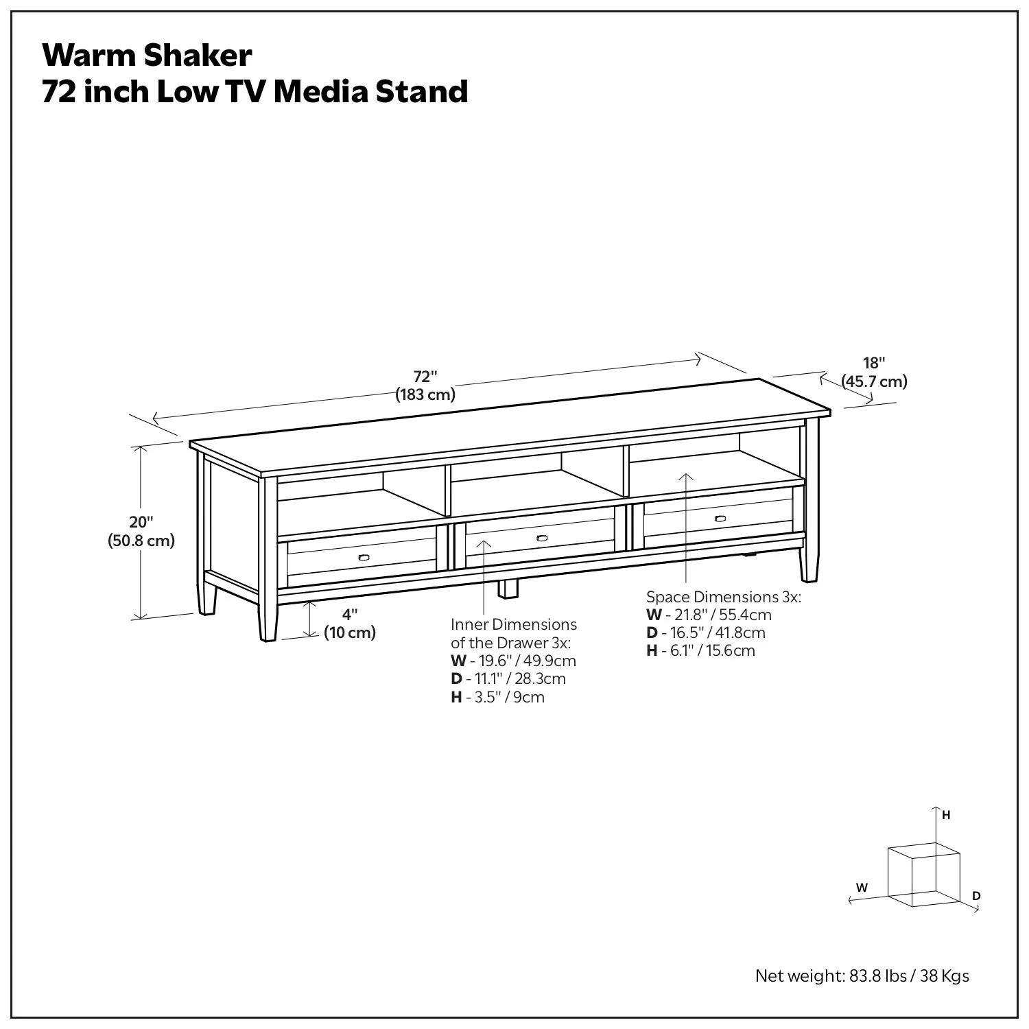Warm Shaker - Handcrafted Low TV Media Stand - Image 4