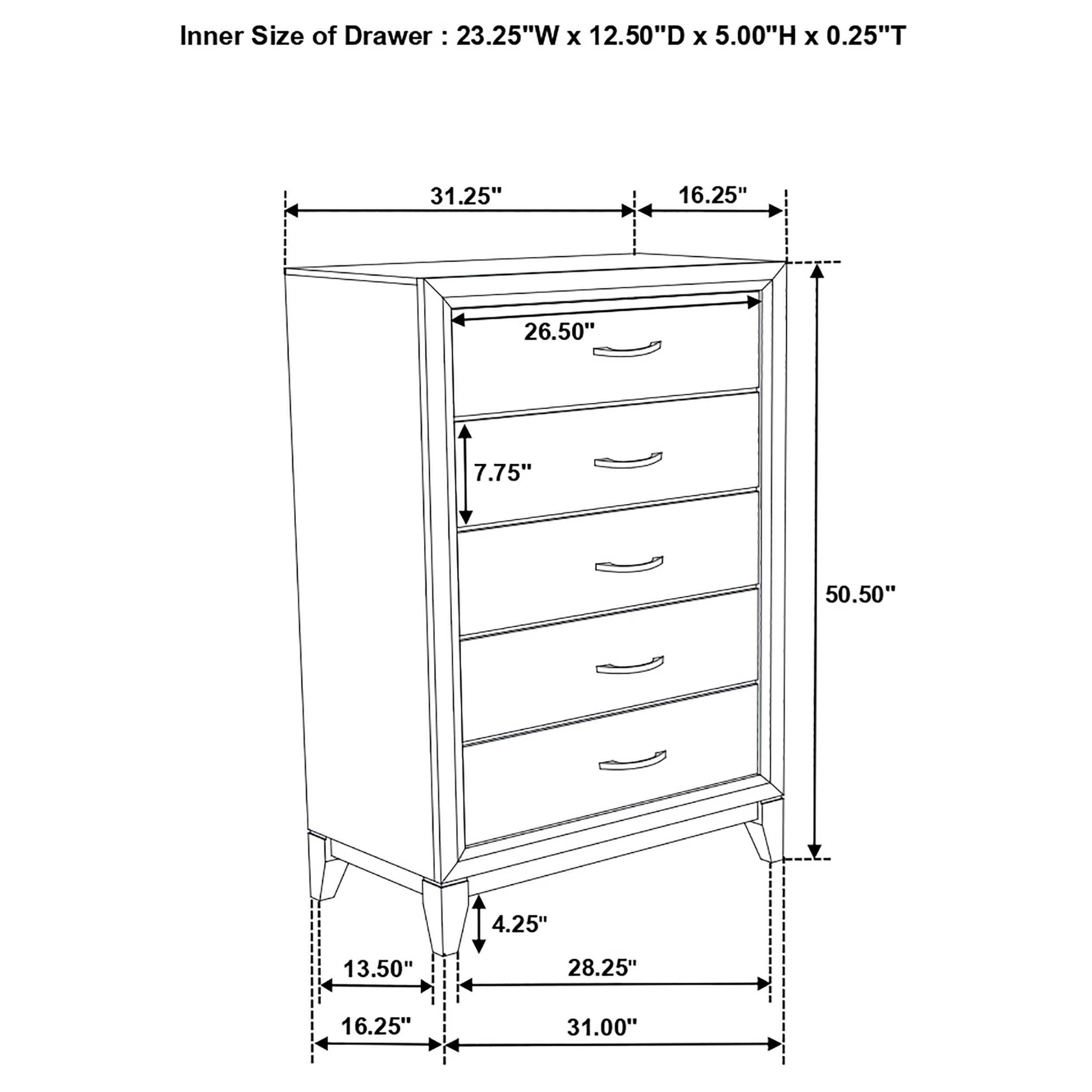 Watson 5-Drawer Bedroom Chest Grey Oak - Image 11