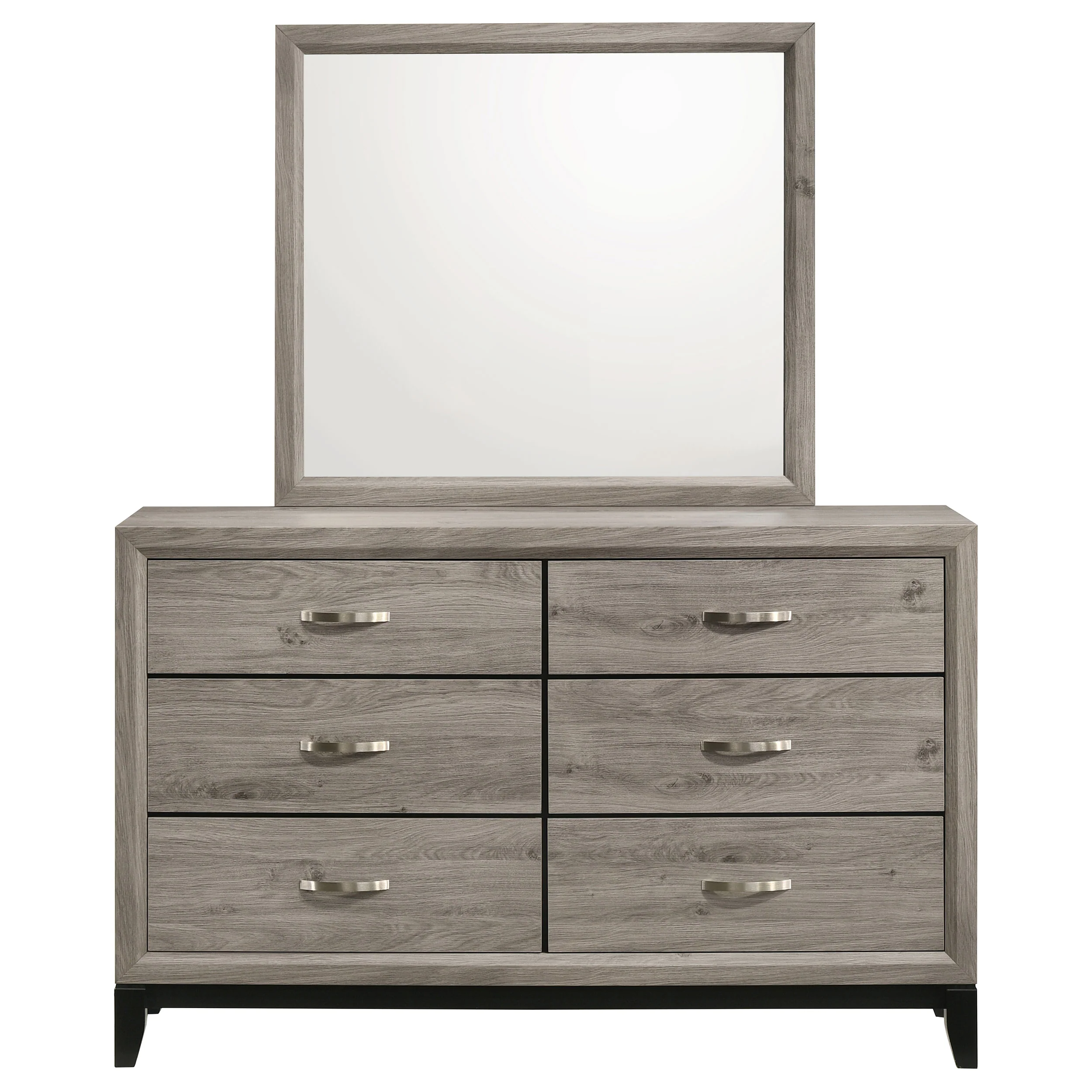 Watson 6-Drawer Dresser with Mirror - Light Taupe - Image 4