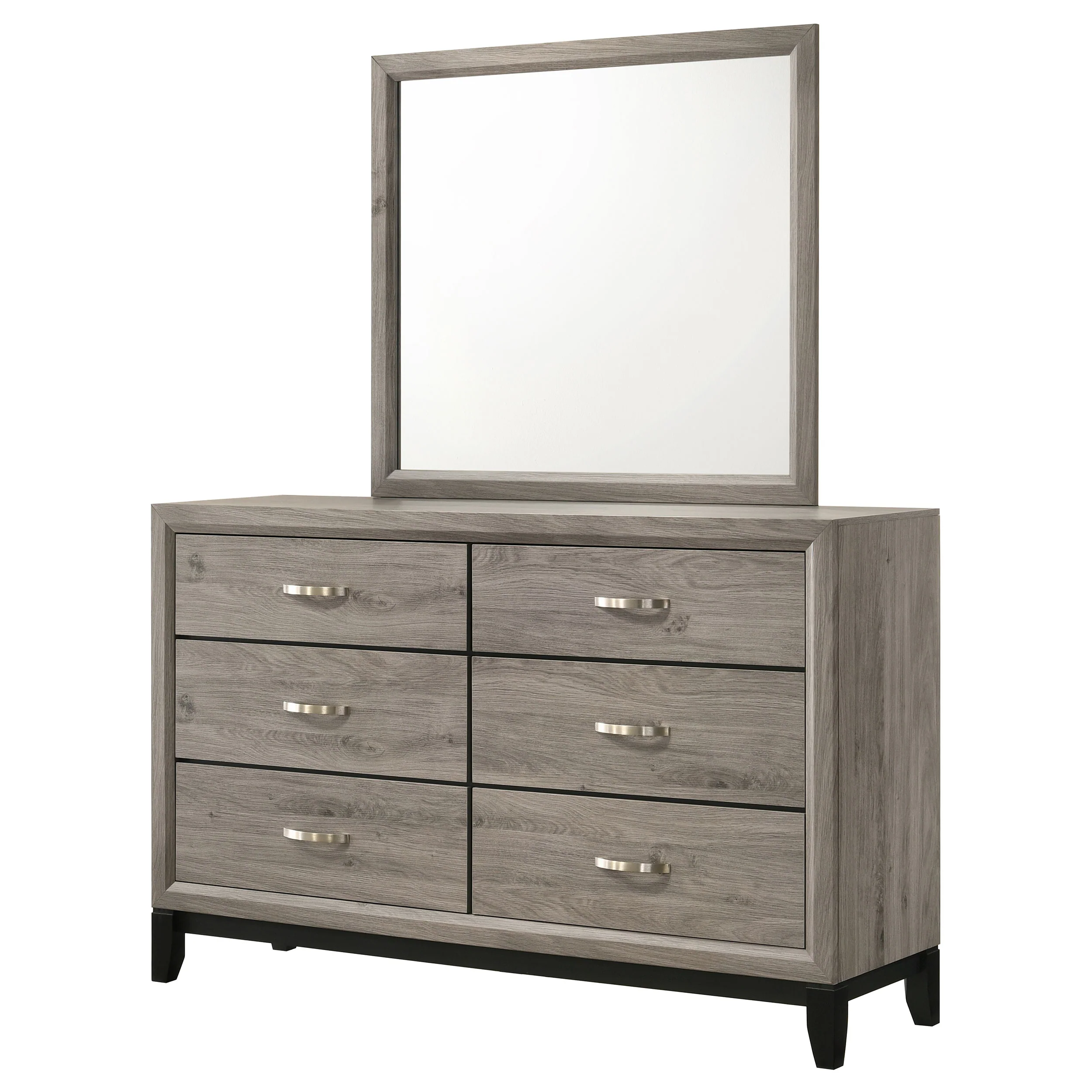 Watson 6-Drawer Dresser with Mirror - Light Taupe - Image 5
