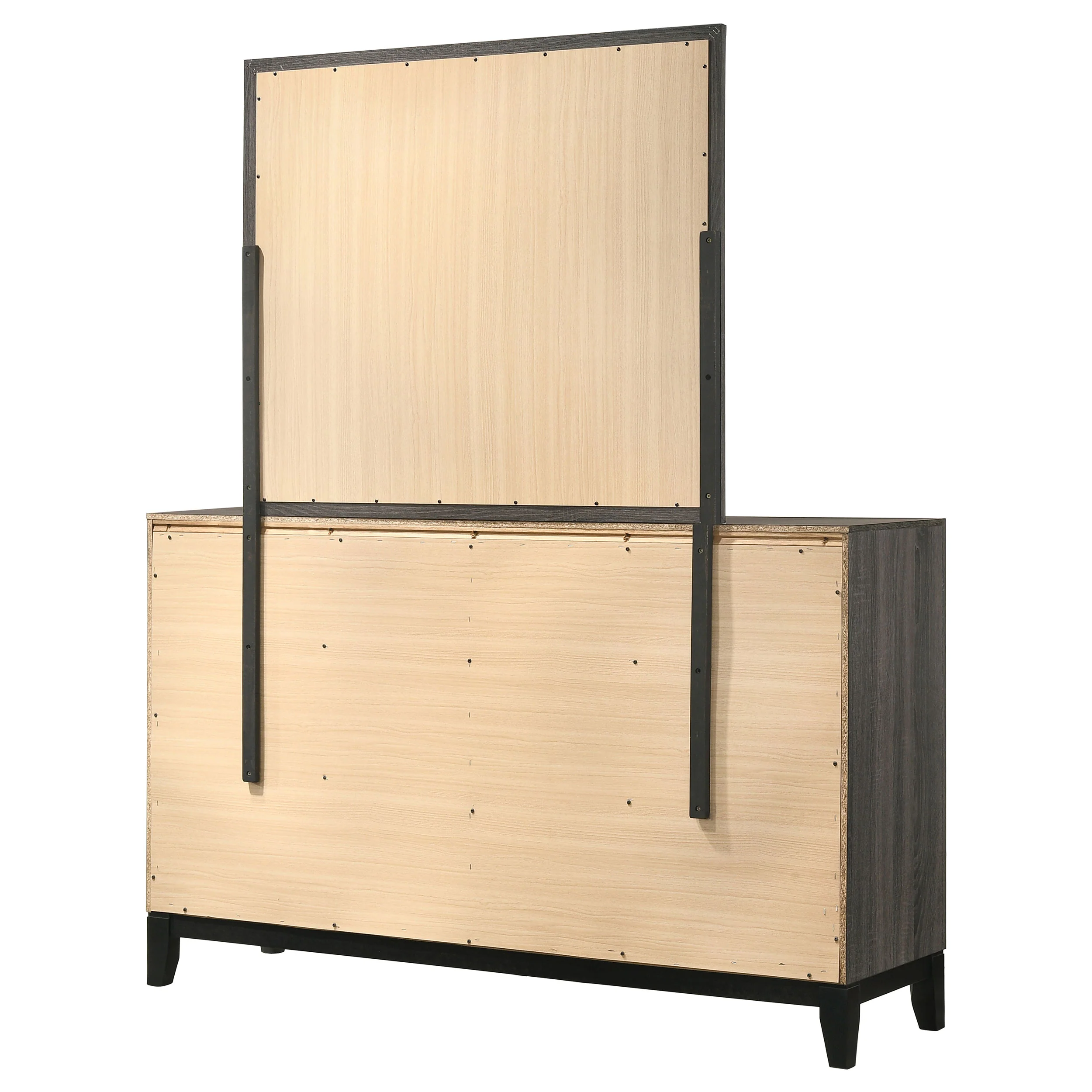 Watson 6-Drawer Dresser with Mirror in Grey Oak - Image 10