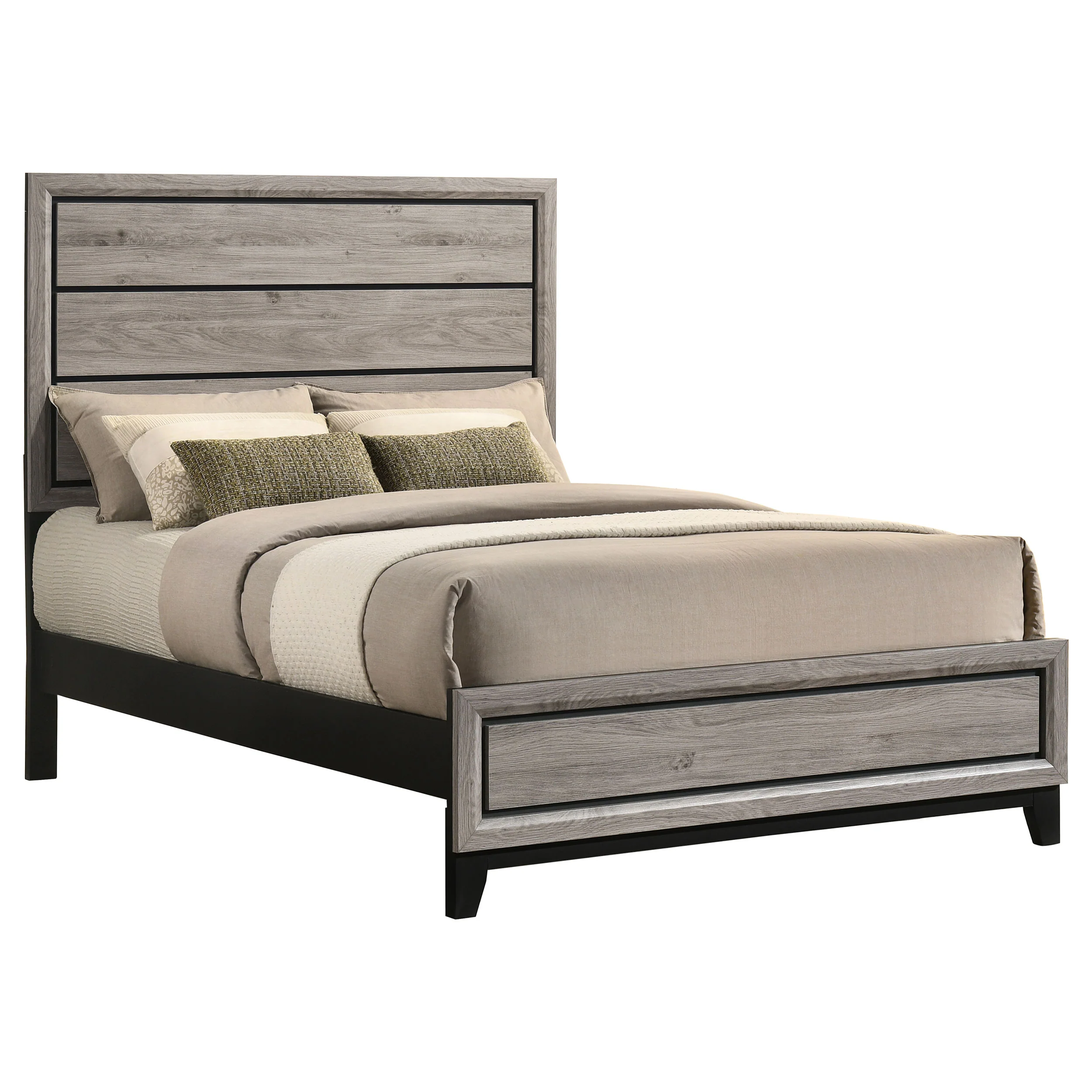 Watson Wood Full Panel Bed Light Taupe - Image 3