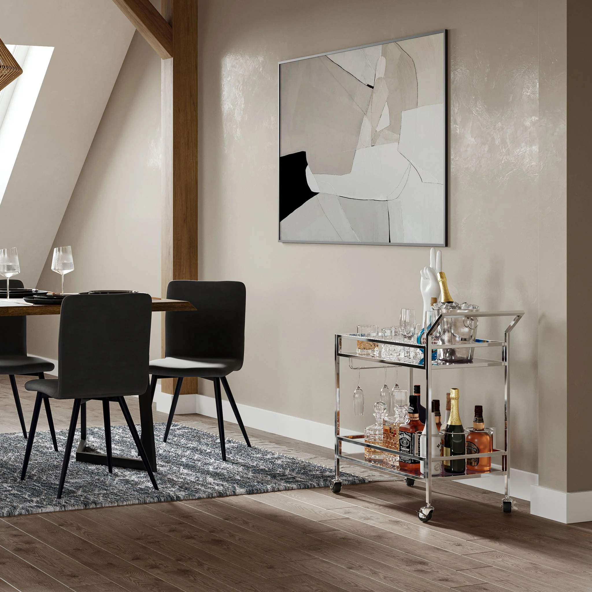 Watts - Bar Cart - Chrome - Image 3
