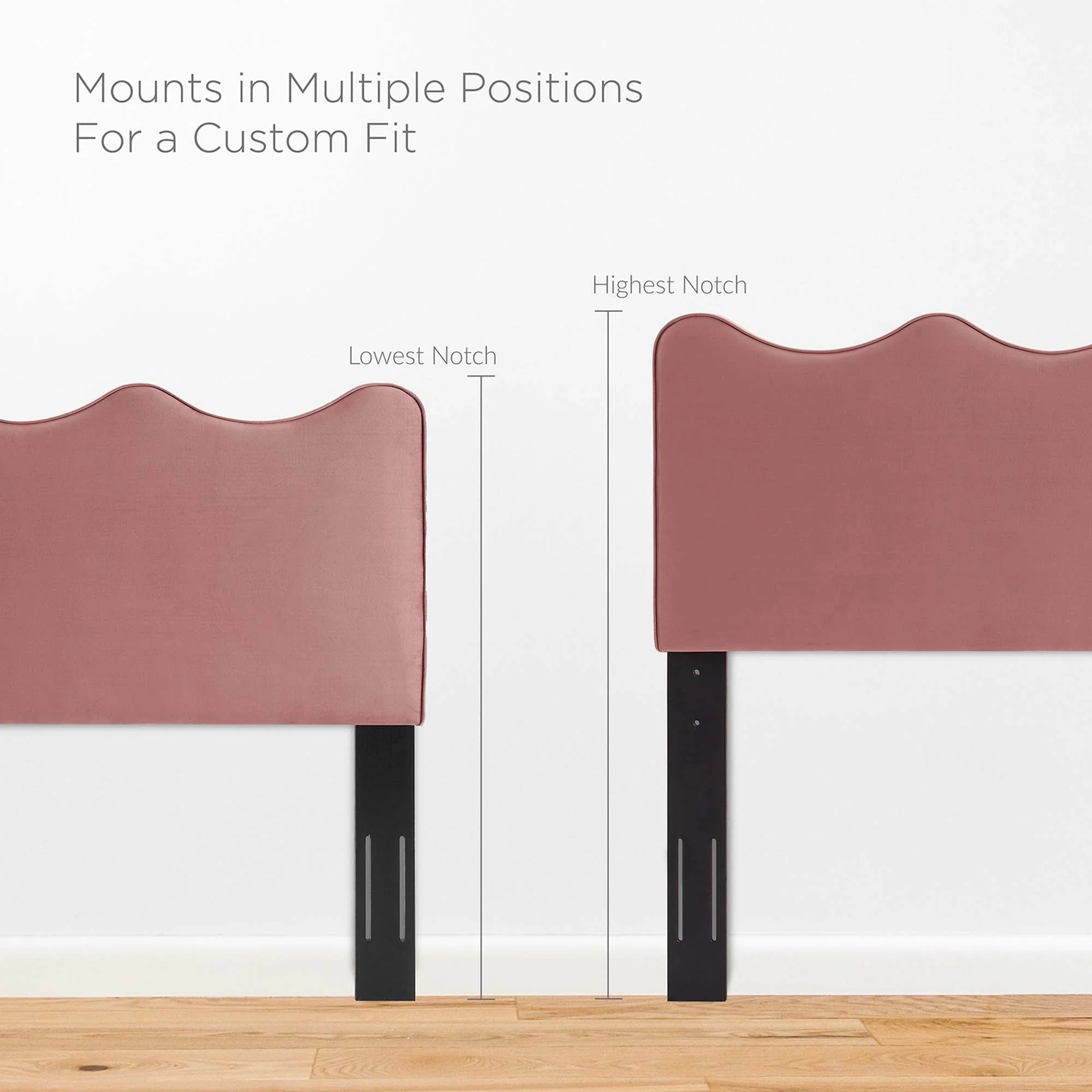 Wave-Inspired Scalloped Performance Velvet Platform Bed - Image 3
