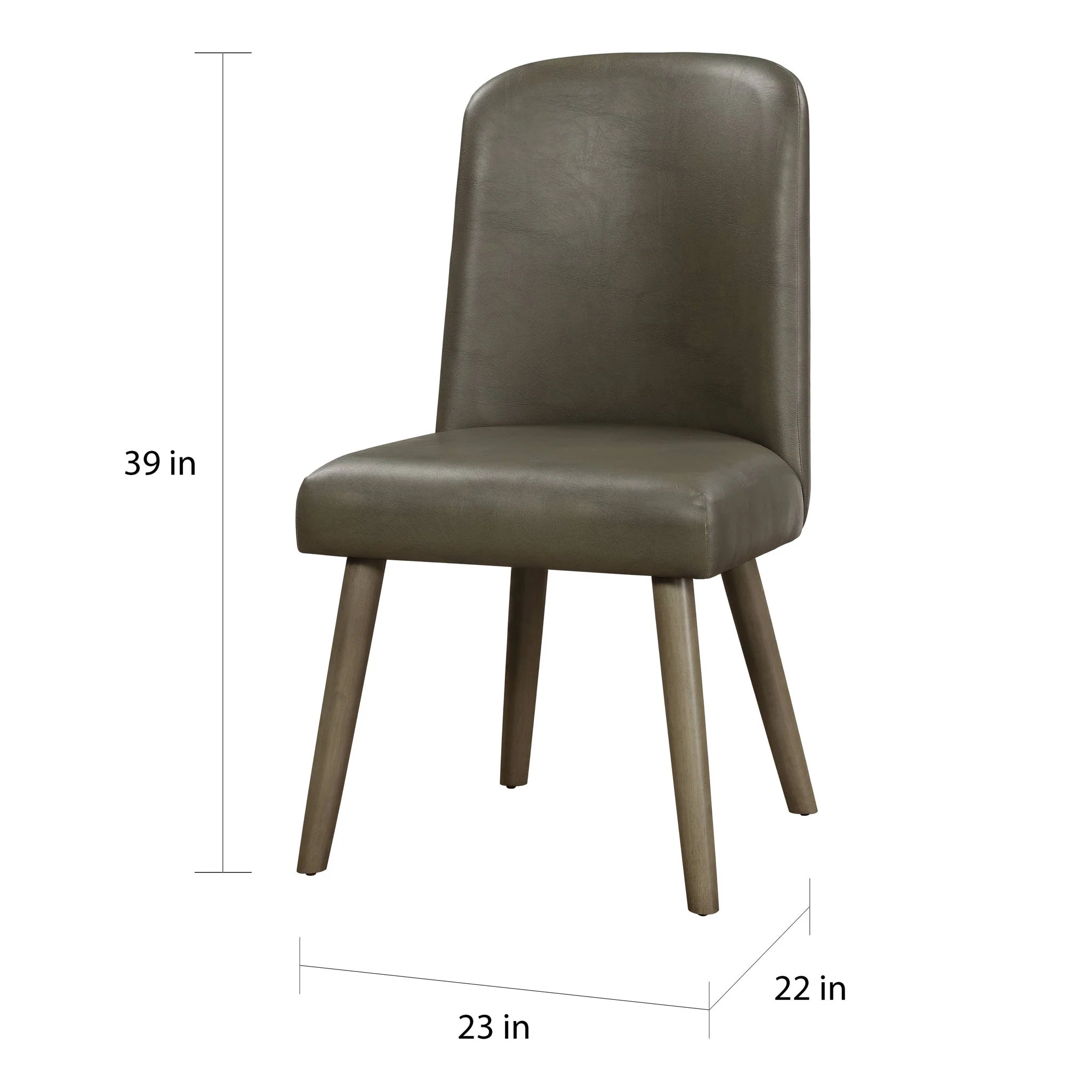 Waylon - Synthetic Leather Side Chair (Set of 2) - Gray / Oak - Image 5