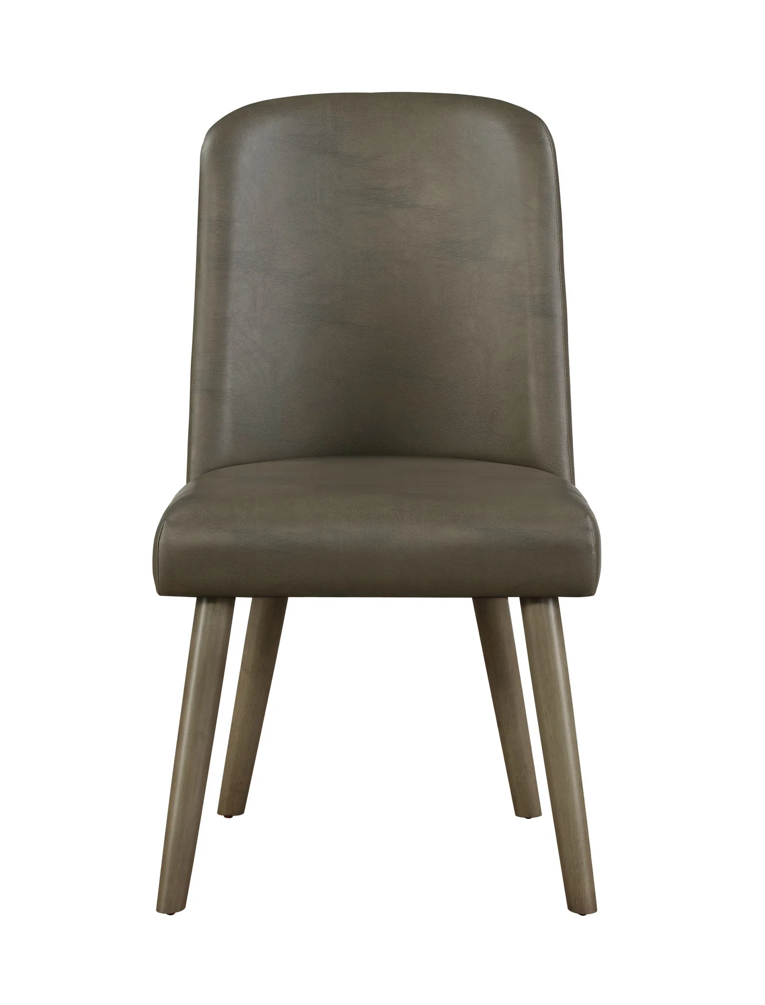 Waylon - Synthetic Leather Side Chair (Set of 2) - Gray / Oak - Image 8