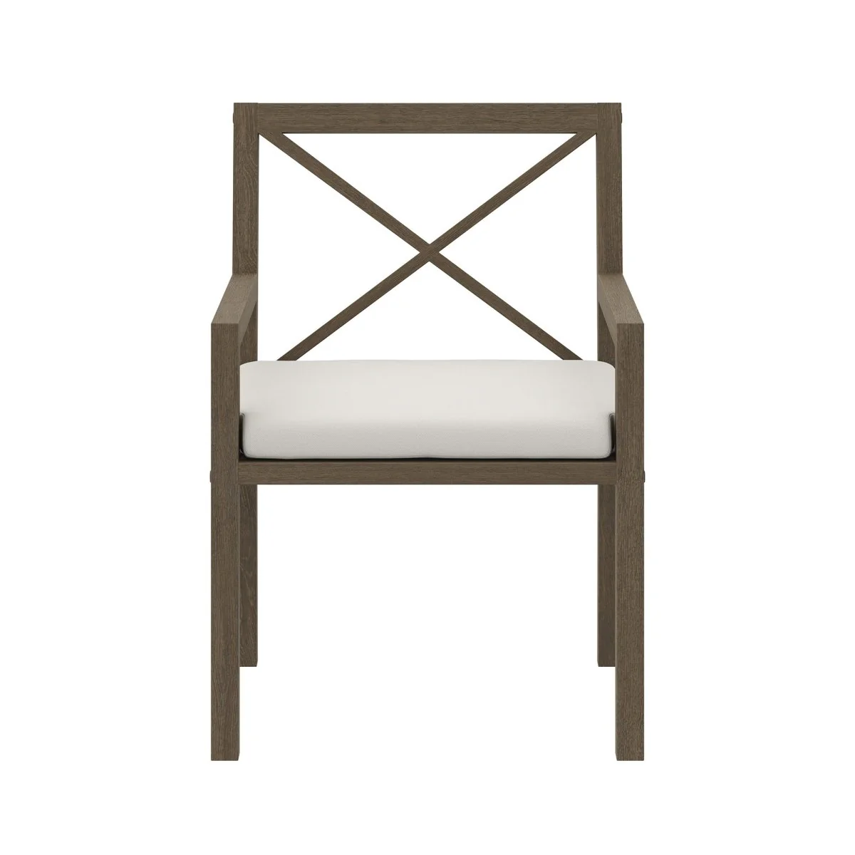 25" Weathered Gray White Teak Patio Dining Armchair - Image 7
