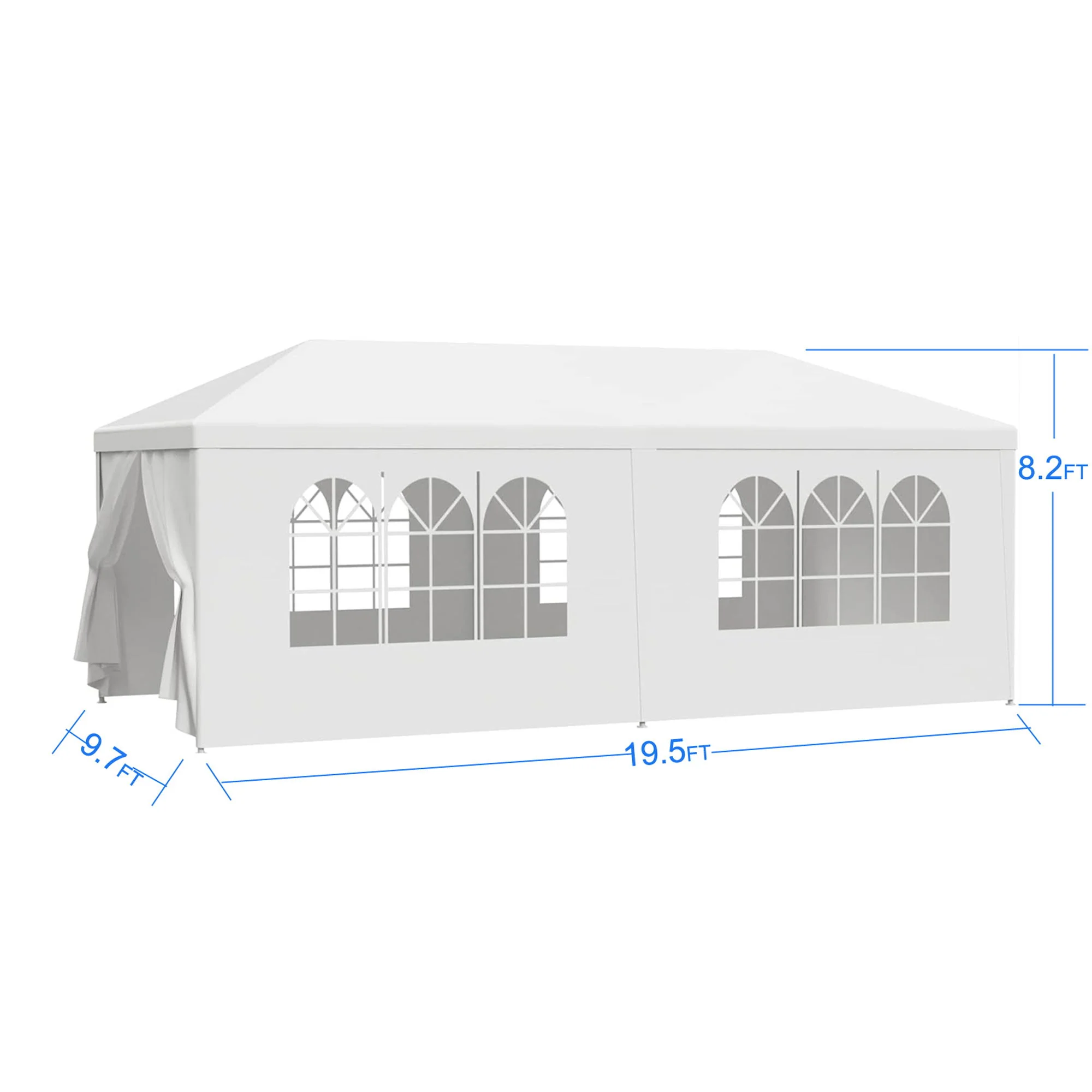 Wedding Party Canopy Tent Outdoor Gazebo With 6 Removable Sidewalls - White - Image 7