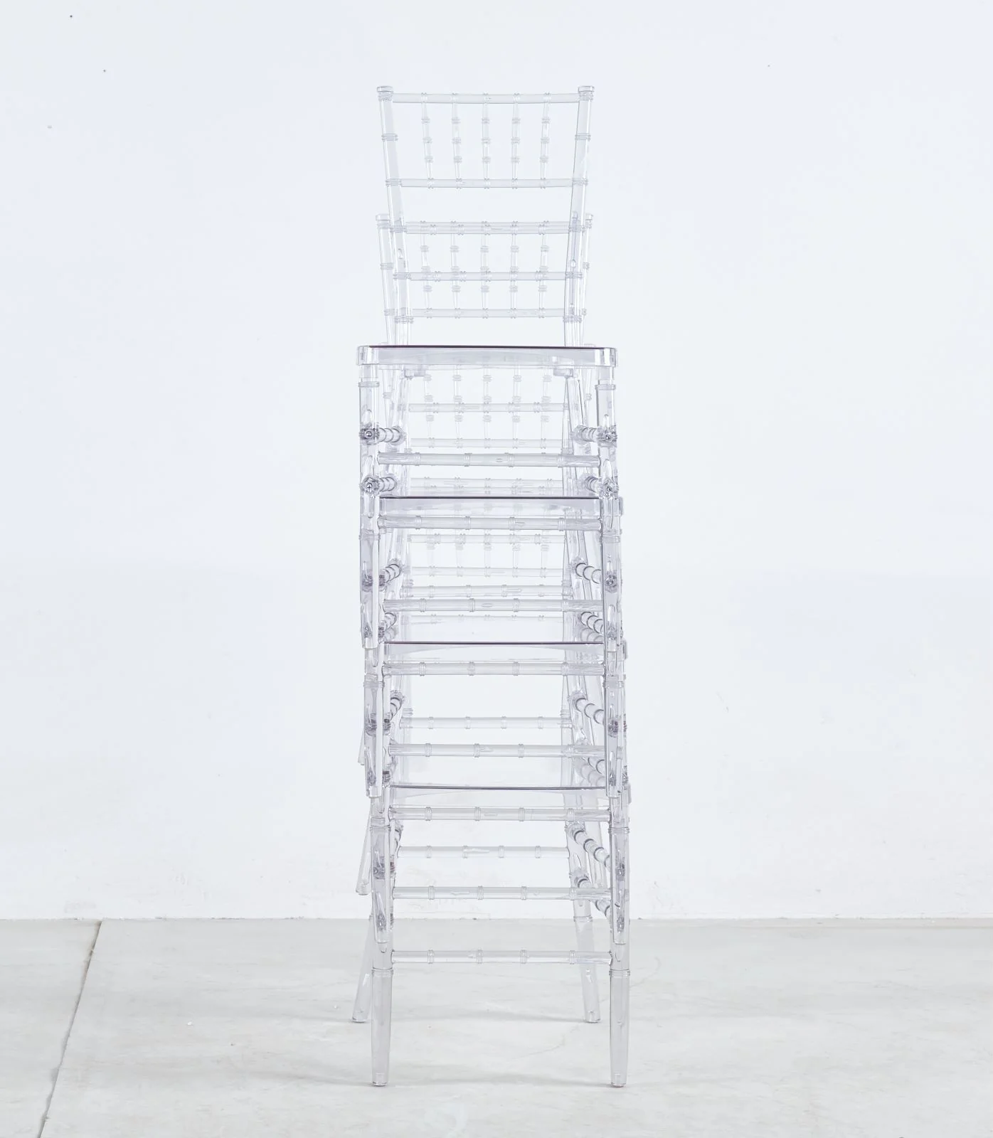 Welding Chair, Dining Chair, Plastic Seat (Set of 4) - Transparent - Image 2