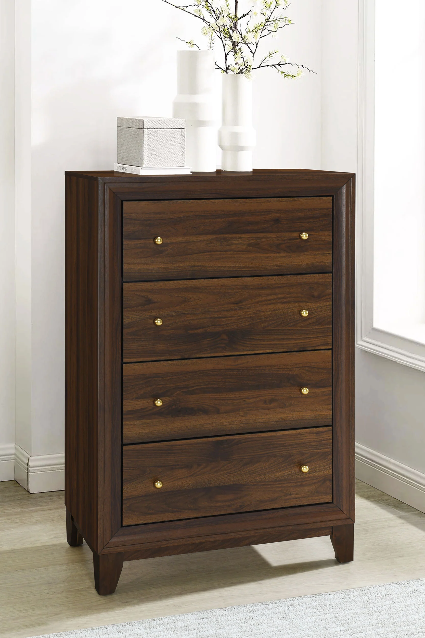 Welsley 4-Drawer Chest of Drawers Walnut - Image 2