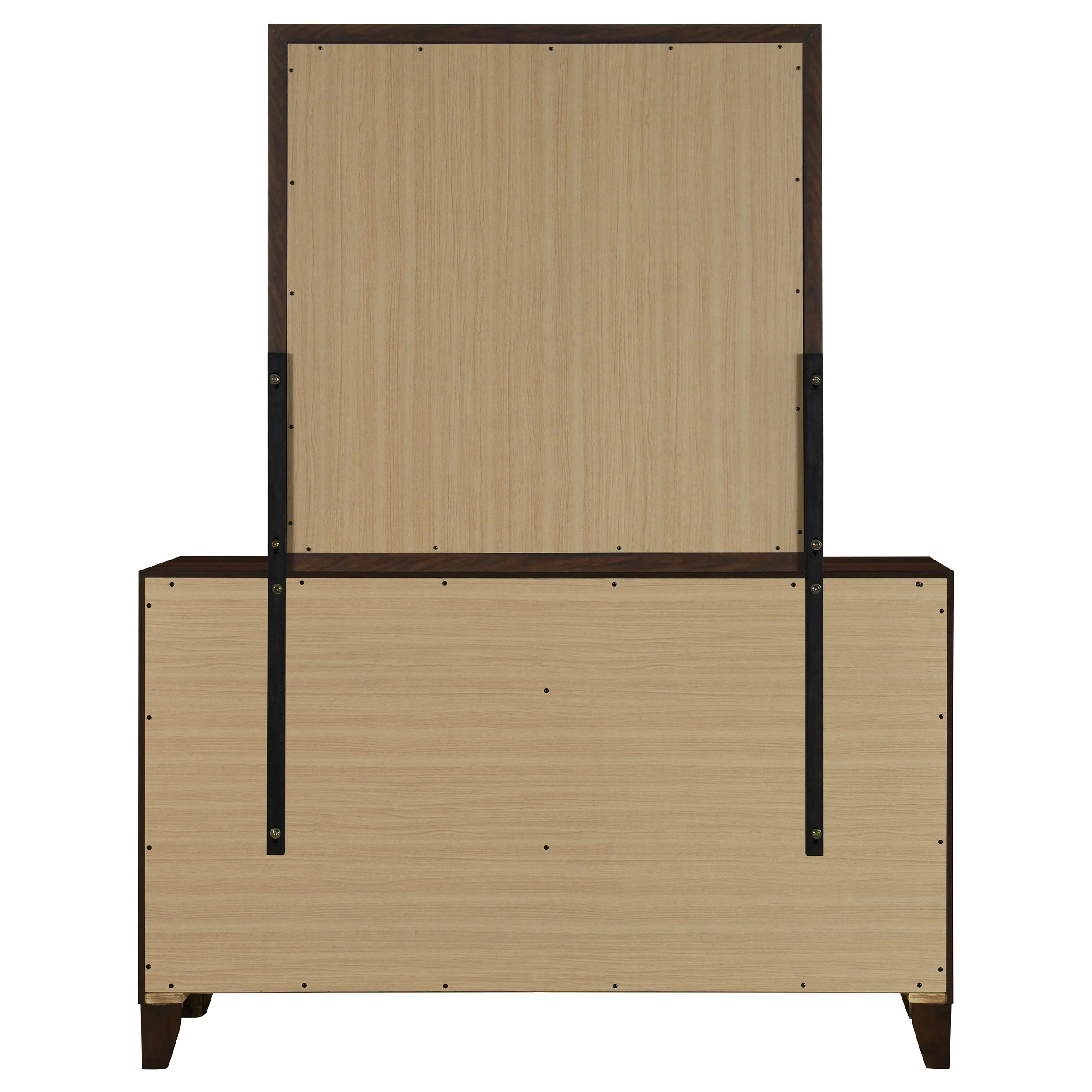 Welsley 6-Drawer Dresser and Mirror - Walnut - Image 8