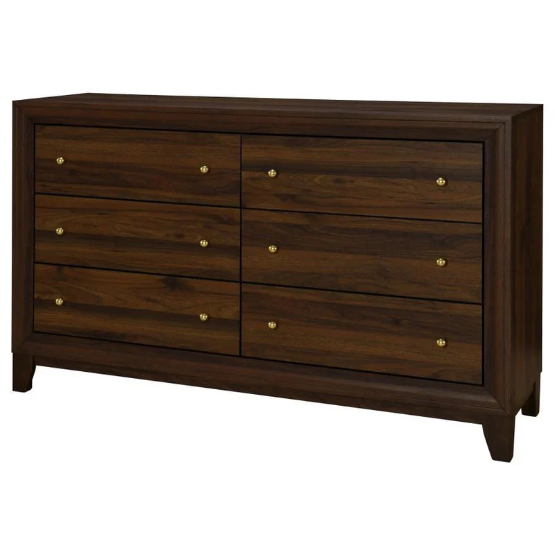 Welsley Modern Six-Drawer Walnut Dresser - Image 16