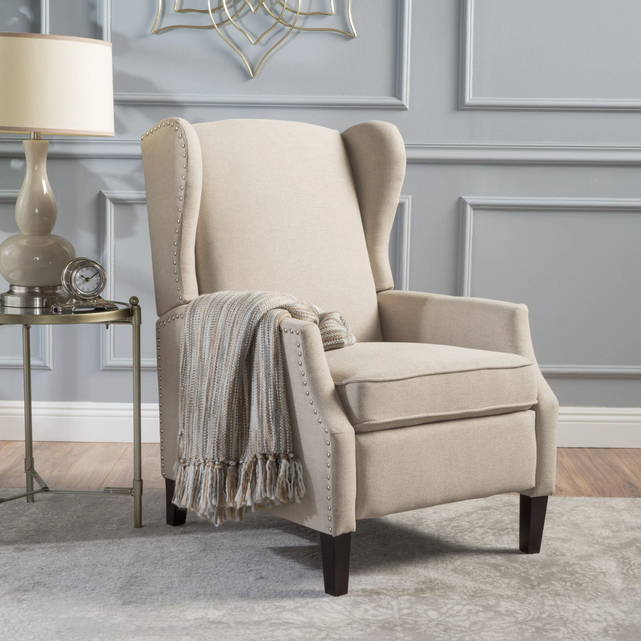 Westeros Wing Back Fabric Upholstered Recliner - Image 16