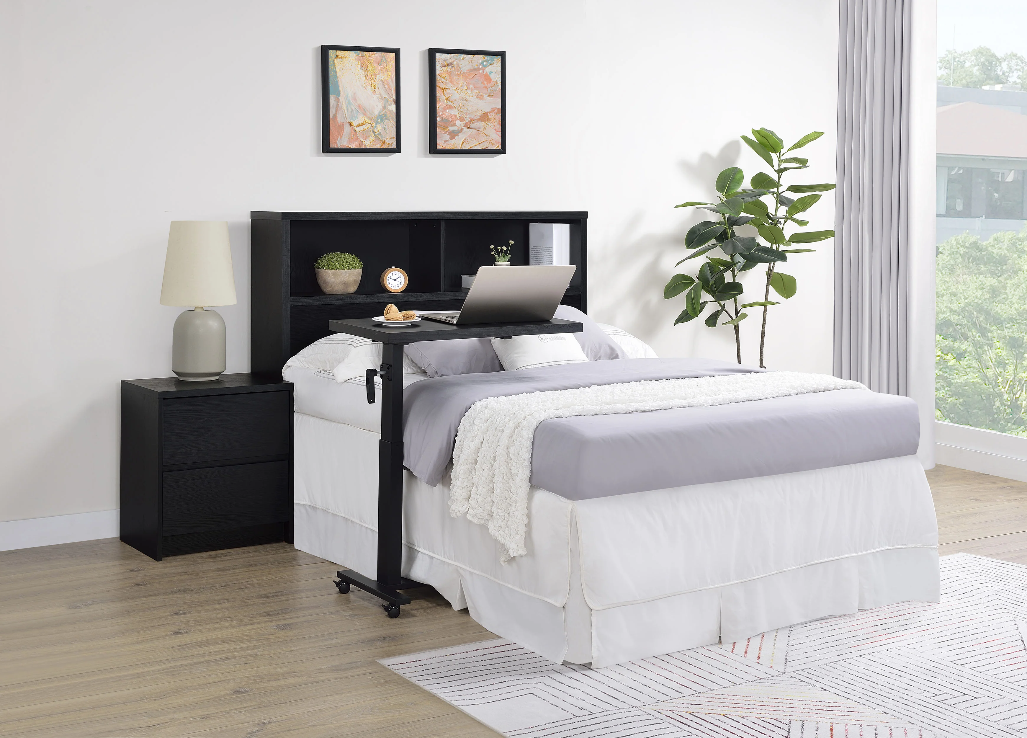 Westpark 49-Inch Full Bookcase Headboard Black - Image 7