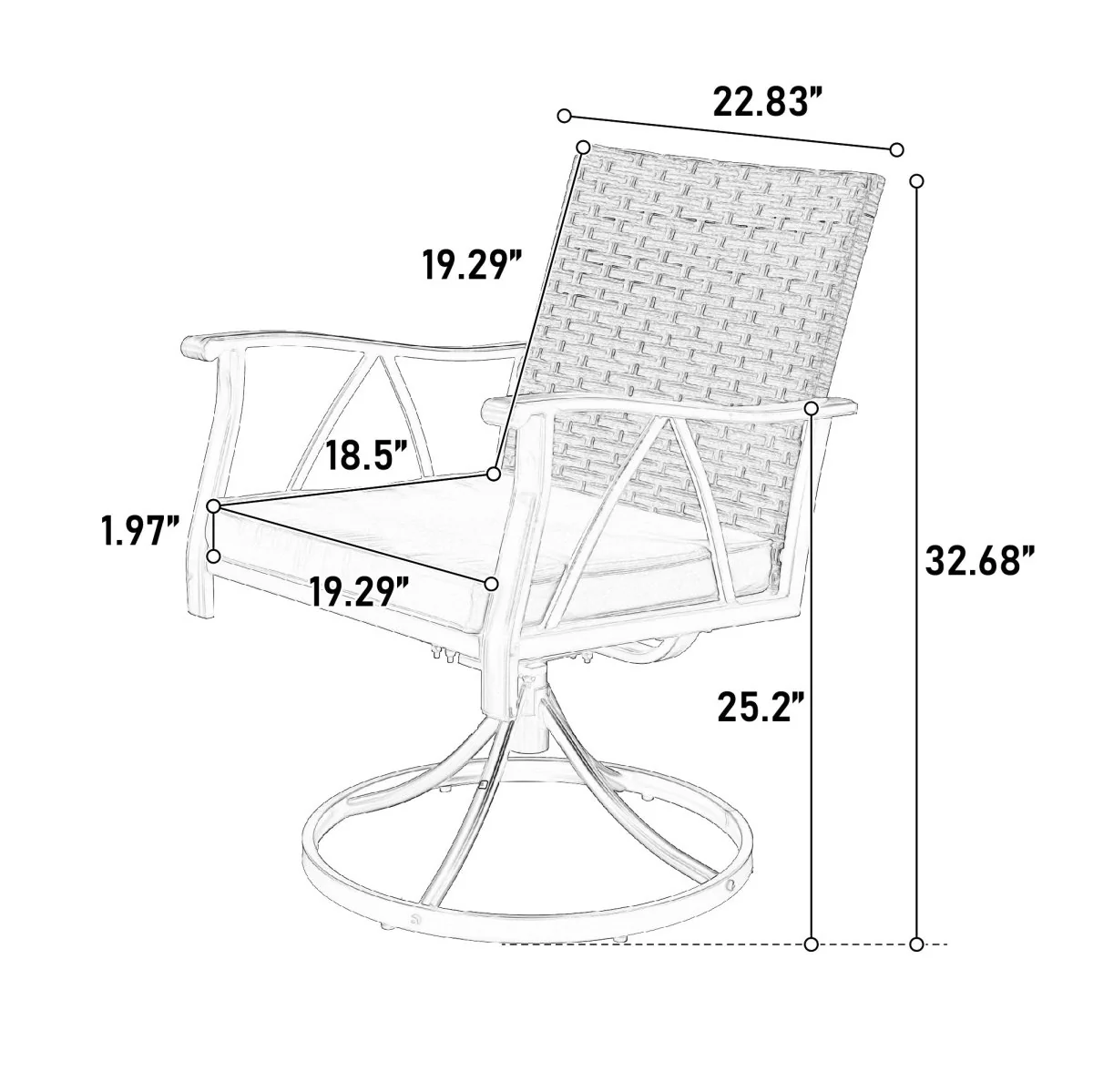 Wexley Outdoor Wicker Patio Dining Set 5 or 7 Piece Brown and Gray - Image 7