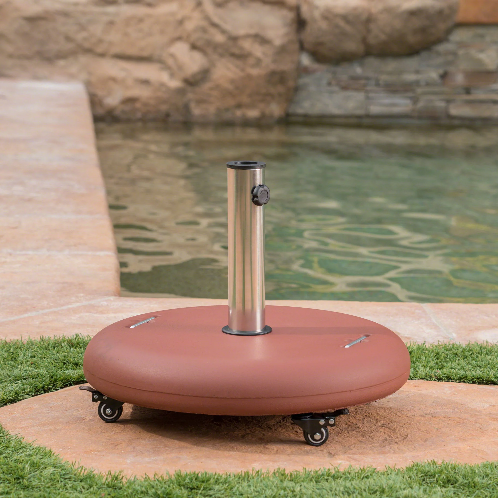 Wheelie - Round Umbrella Base With Stainless Steel Holder - Image 14