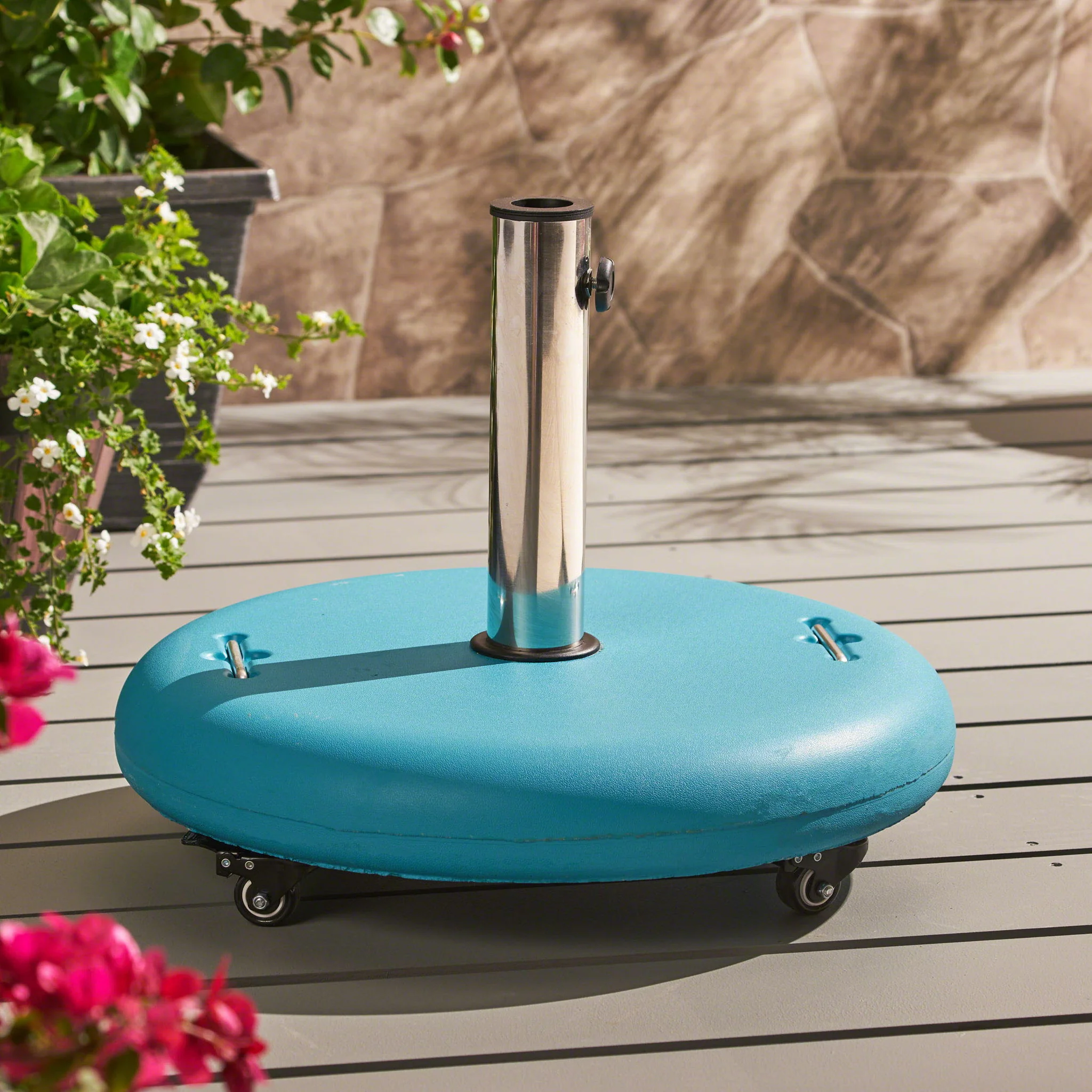 Wheelie - Round Umbrella Base With Stainless Steel Holder - Image 15