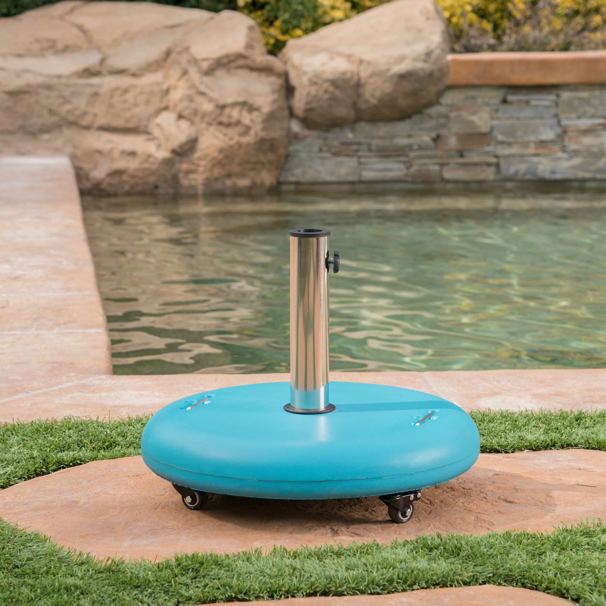 Wheelie - Round Umbrella Base With Stainless Steel Holder - Image 18