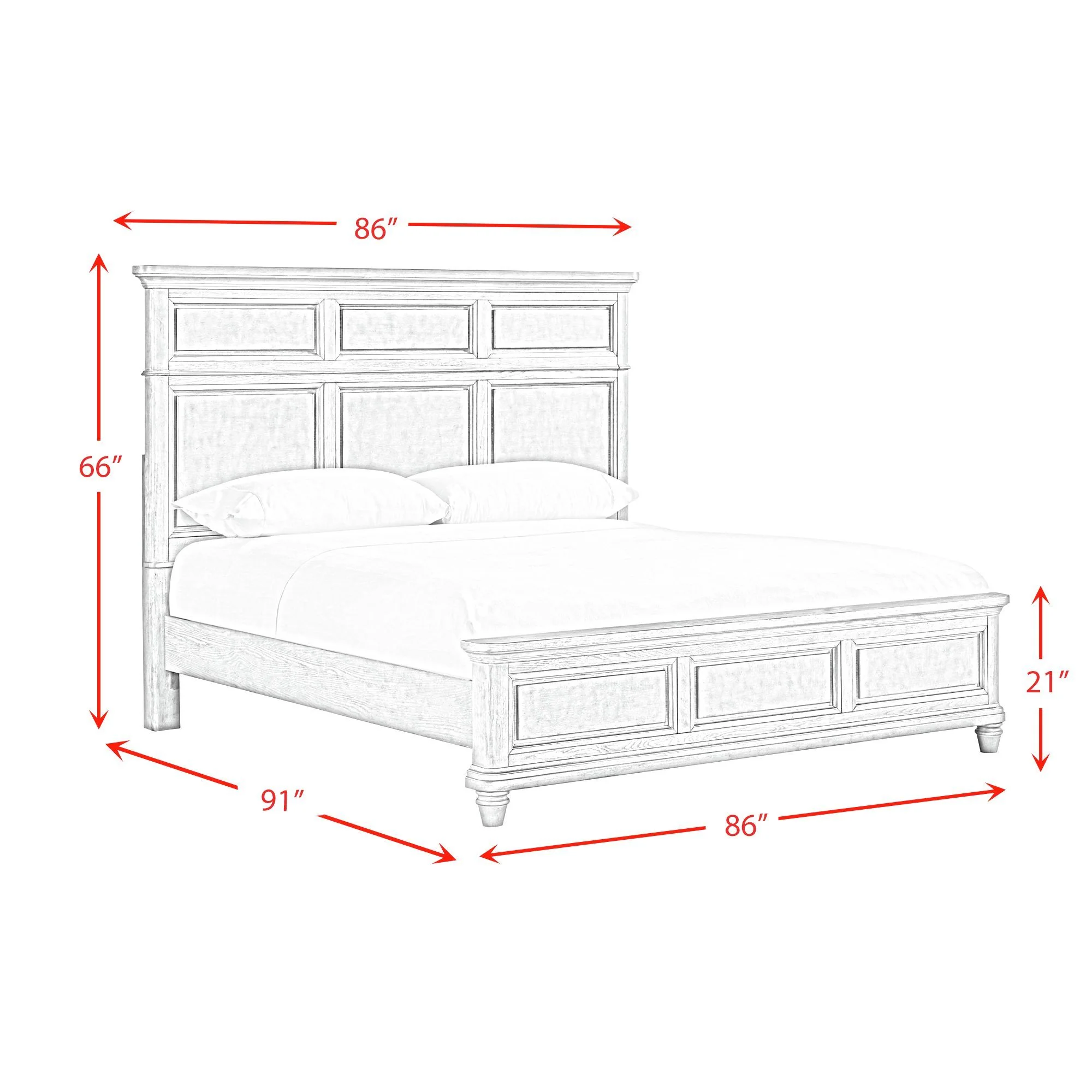 Whit-Ash - Panel Bed - Image 4