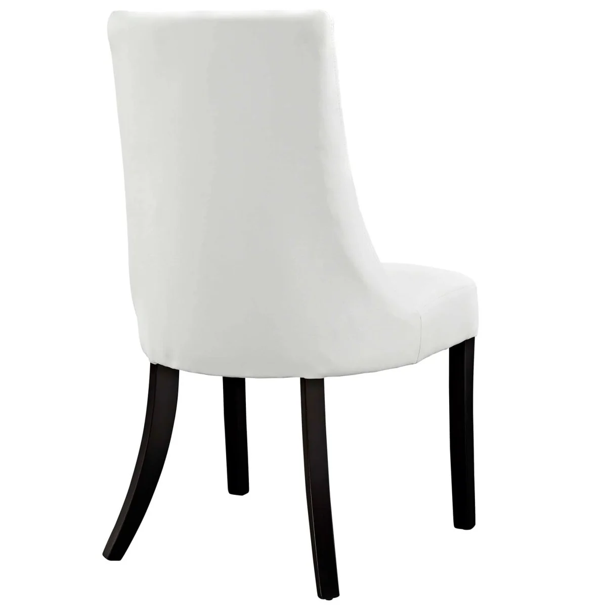 White Checkerboard Patterned Faux Leather Dining Side Chair - Image 3