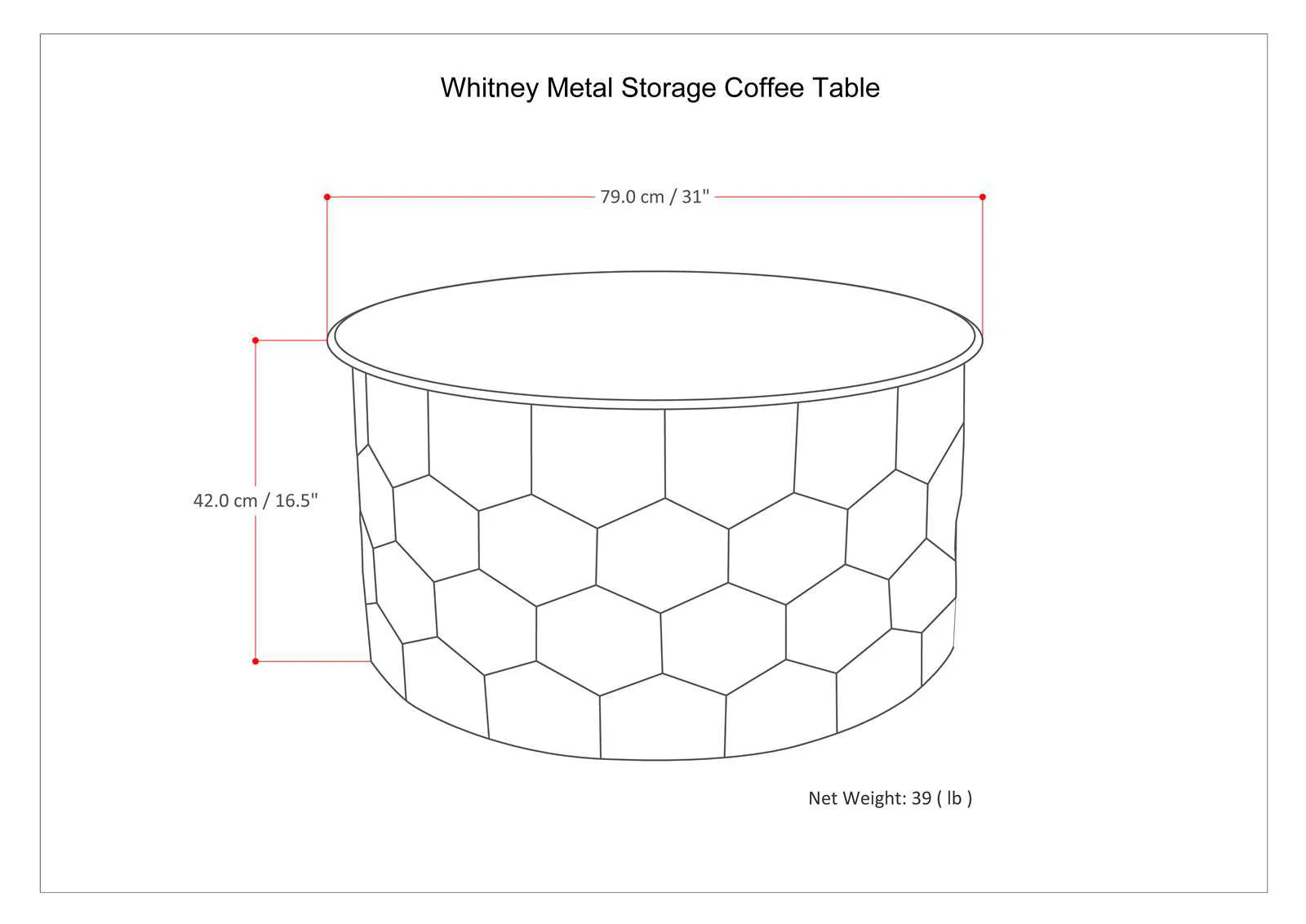 Whitney - Handcrafted Metal Storage Table - Image 20