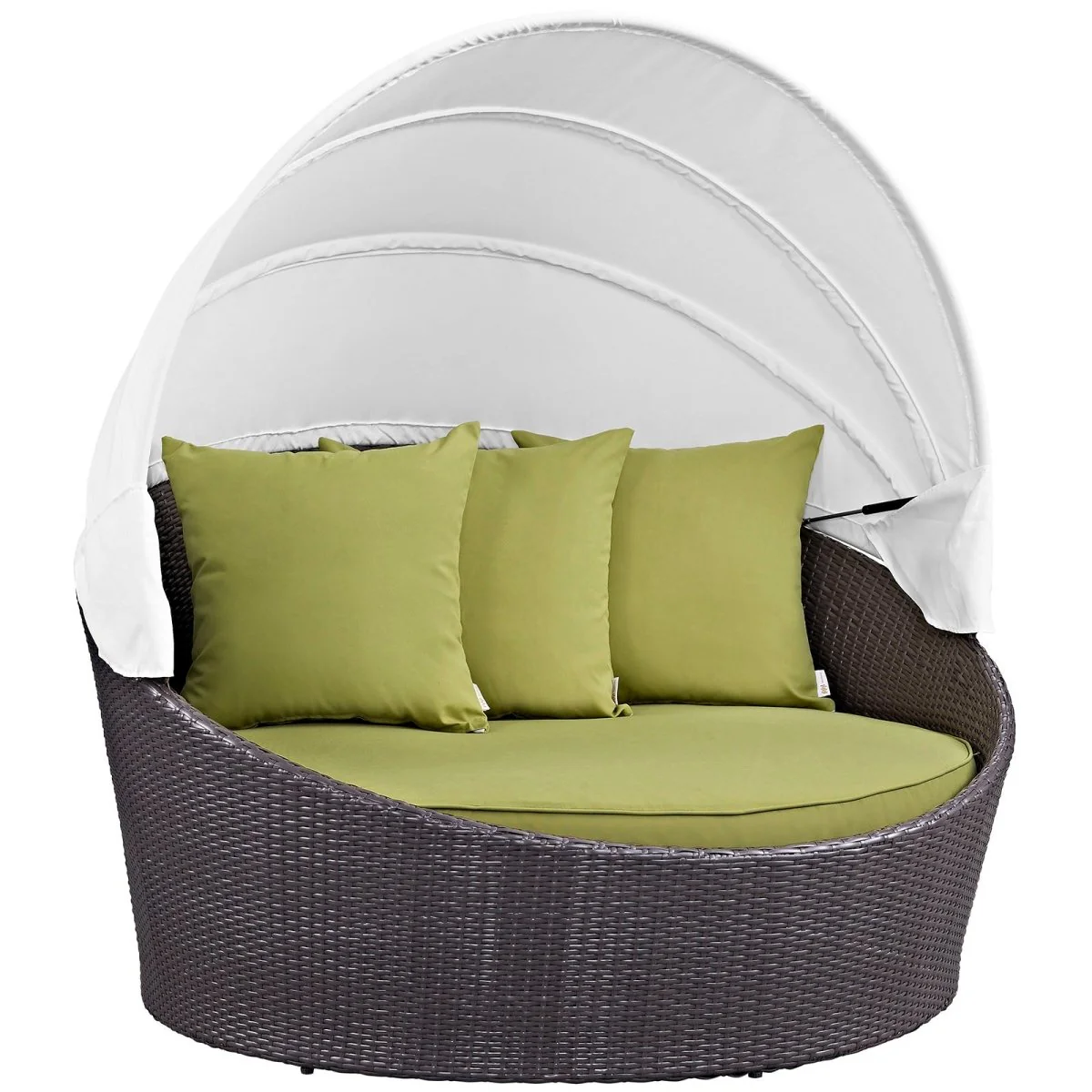 Wicker Canopy Outdoor Patio Daybed for Garden Deck Poolside All-Weather Seating - Image 13