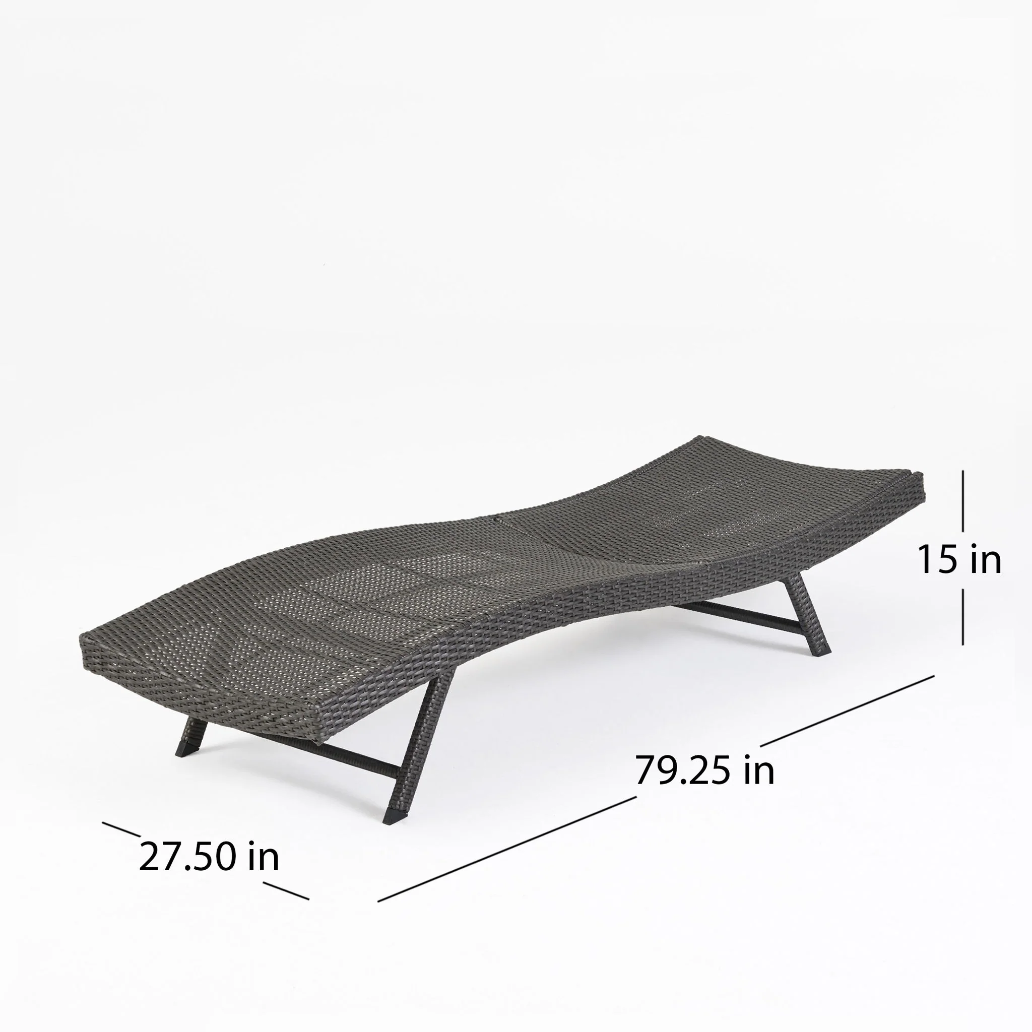 Wicker Chaise With Adjustable Reclining Seats (Set of 2) - Gray - Image 7