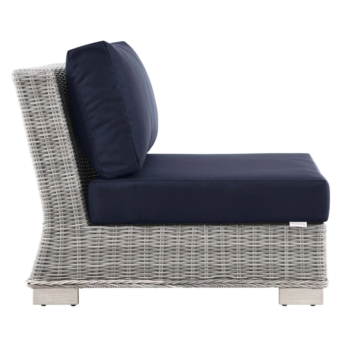 Wicker Outdoor Armless Chair for Patio and Garden Seating, Durable Lounge Piece - Image 11