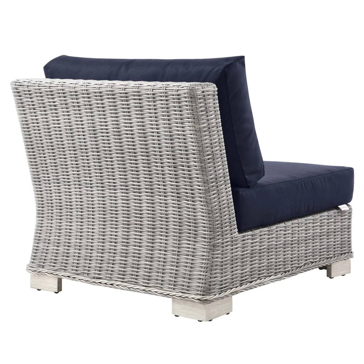 Wicker Outdoor Armless Chair for Patio and Garden Seating, Durable Lounge Piece - Image 12