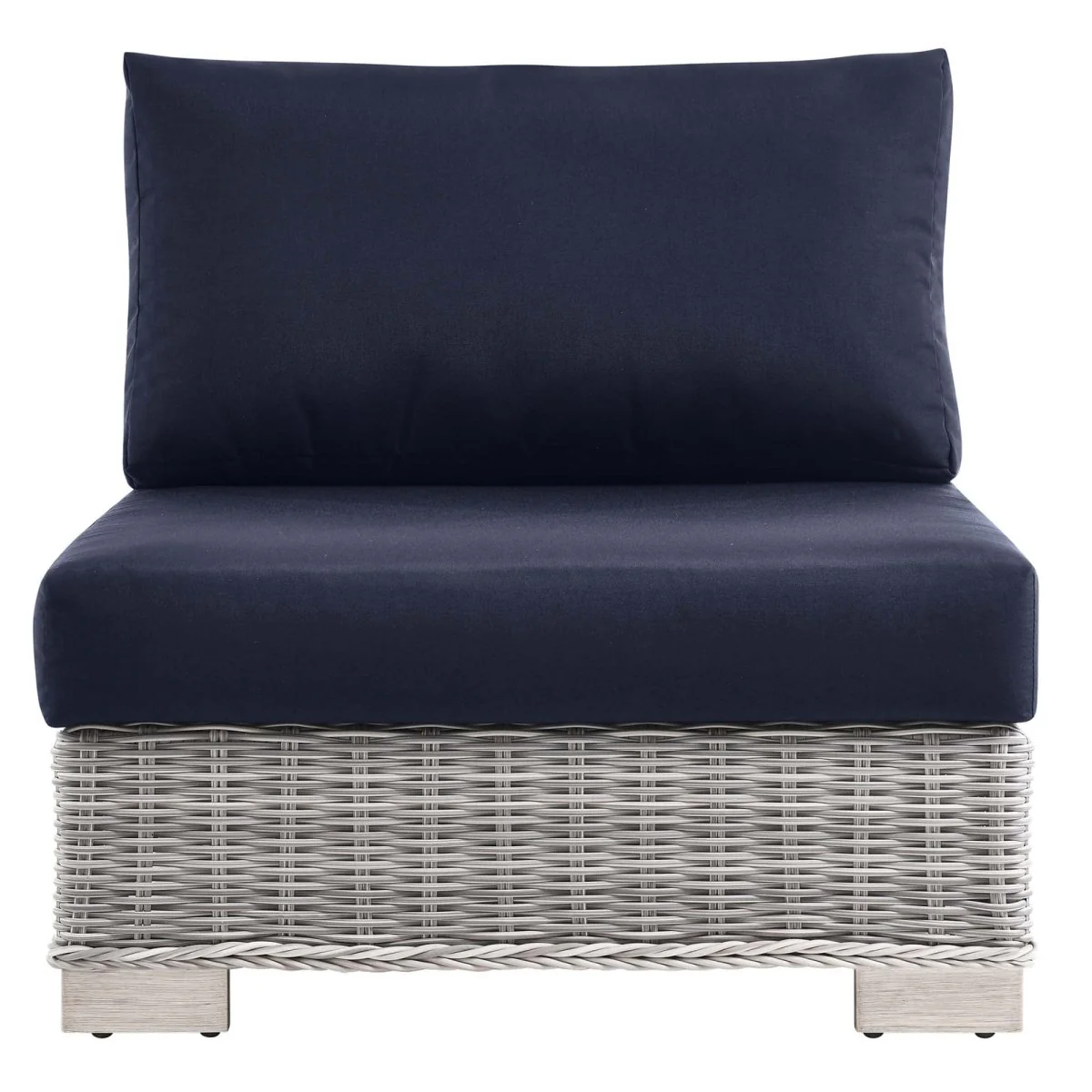 Wicker Outdoor Armless Chair for Patio and Garden Seating, Durable Lounge Piece - Image 13