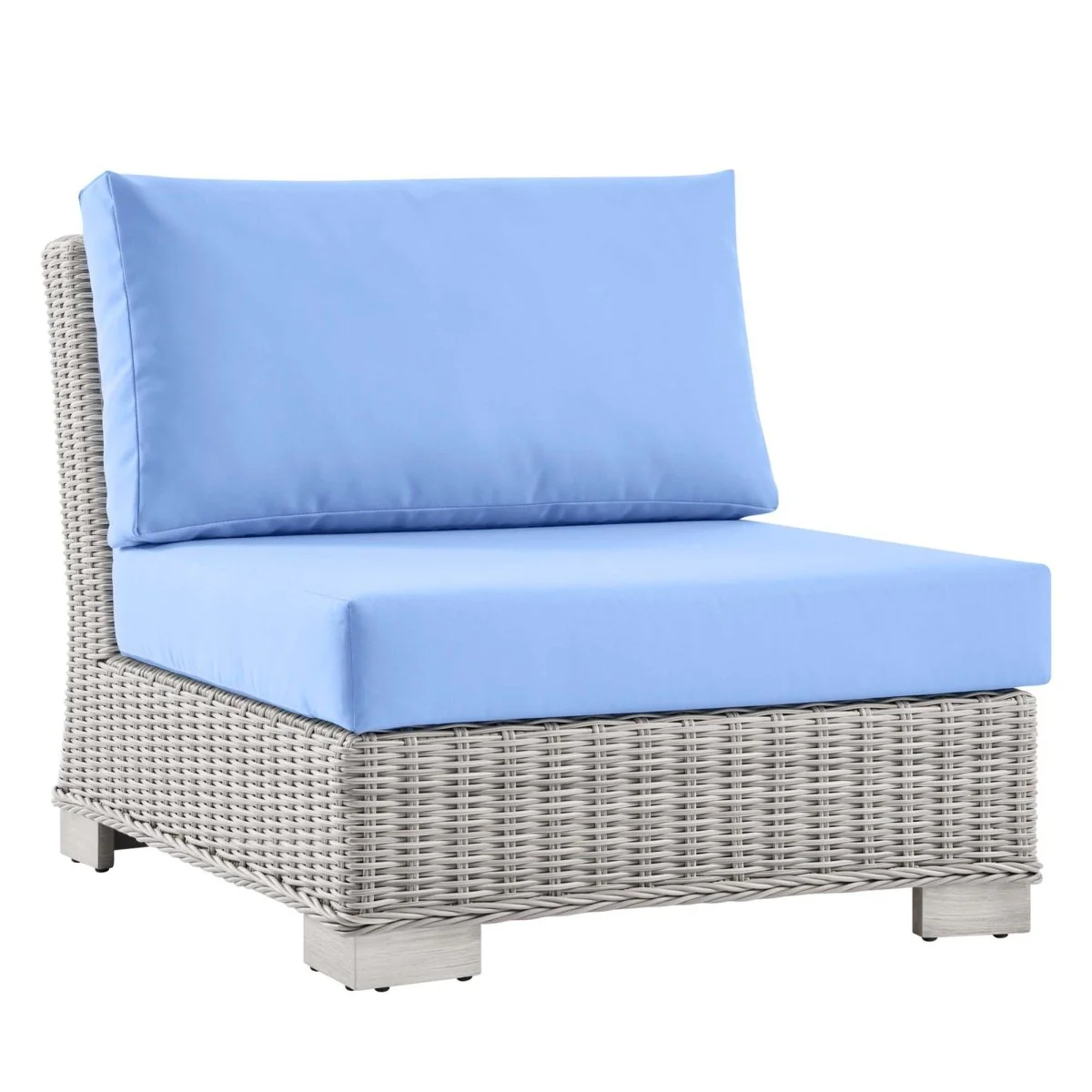 Wicker Outdoor Armless Chair for Patio and Garden Seating, Durable Lounge Piece - Image 15