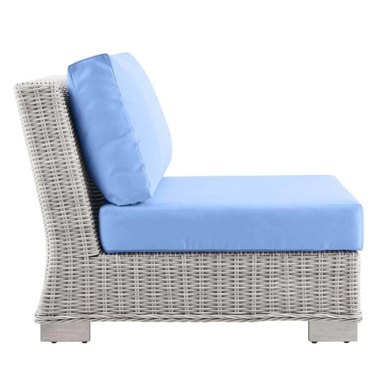 Wicker Outdoor Armless Chair for Patio and Garden Seating, Durable Lounge Piece - Image 18