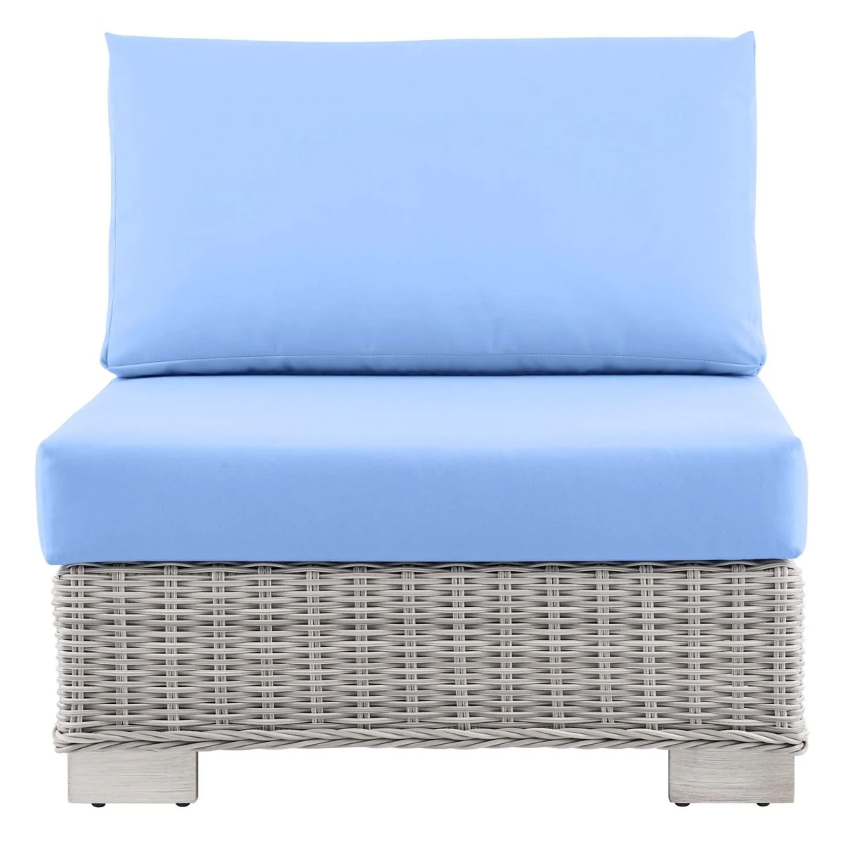 Wicker Outdoor Armless Chair for Patio and Garden Seating, Durable Lounge Piece - Image 20