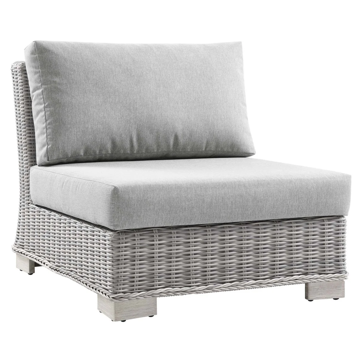 Wicker Outdoor Armless Chair for Patio and Garden Seating, Durable Lounge Piece - Image 22