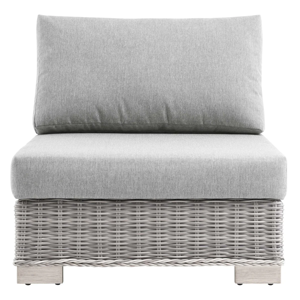 Wicker Outdoor Armless Chair for Patio and Garden Seating, Durable Lounge Piece - Image 27