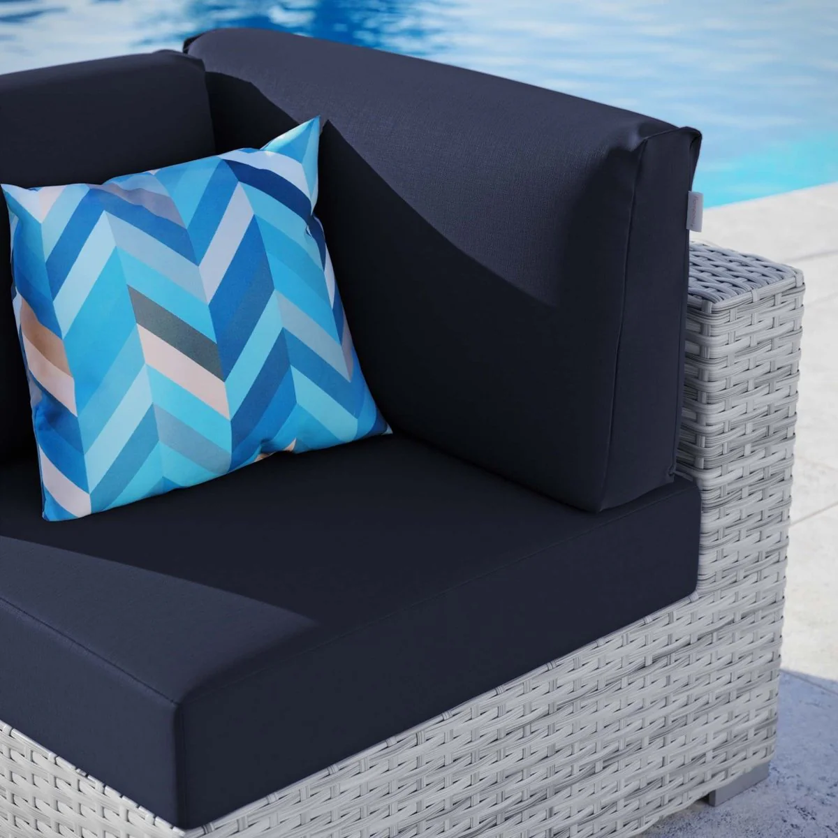 Wicker Outdoor Corner Chair with Cushions — Comfortable Weather-Resistant Patio Seating - Image 10