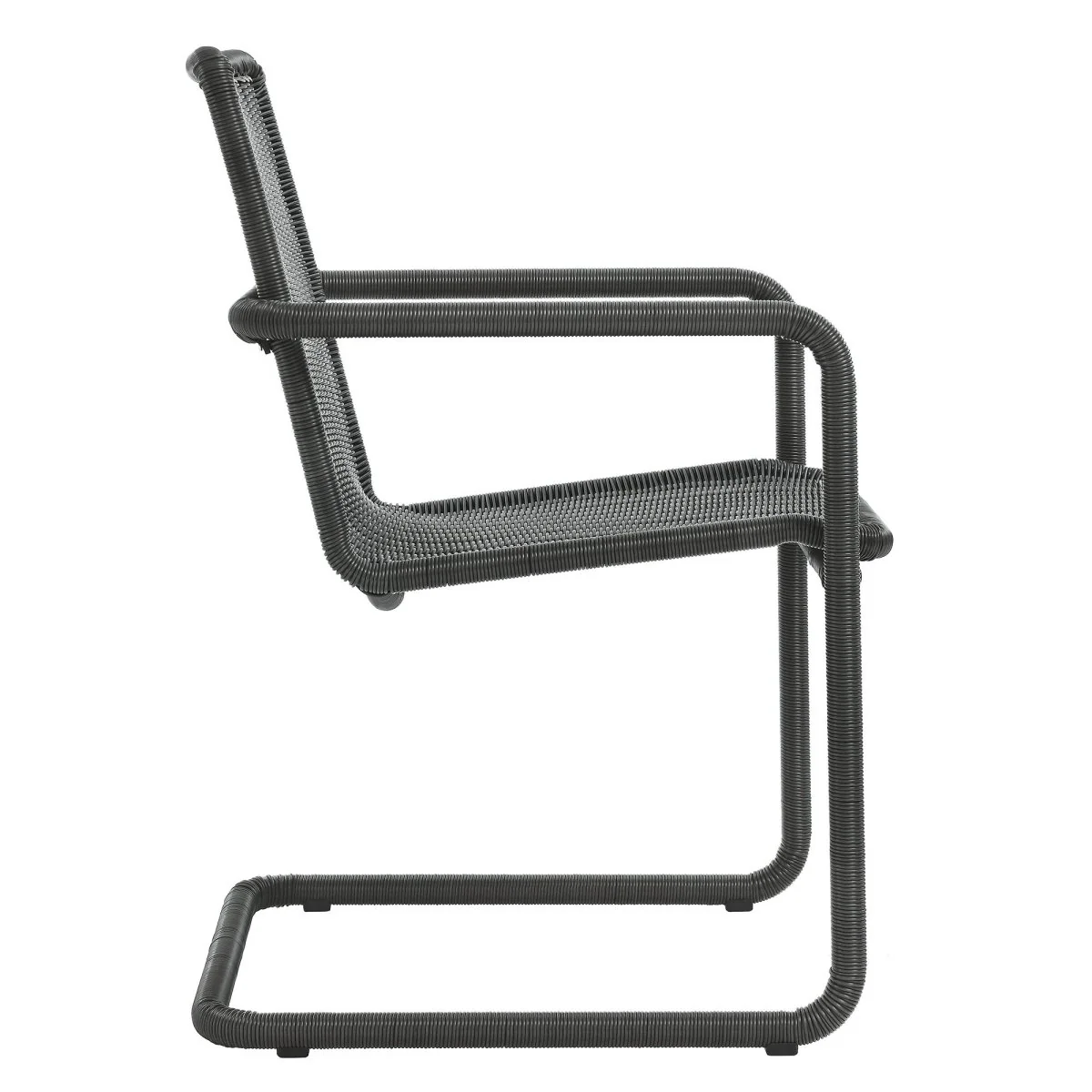 Wicker Outdoor Dining Chairs with Cantilever Frame for Patio and Garden Seating - Image 6